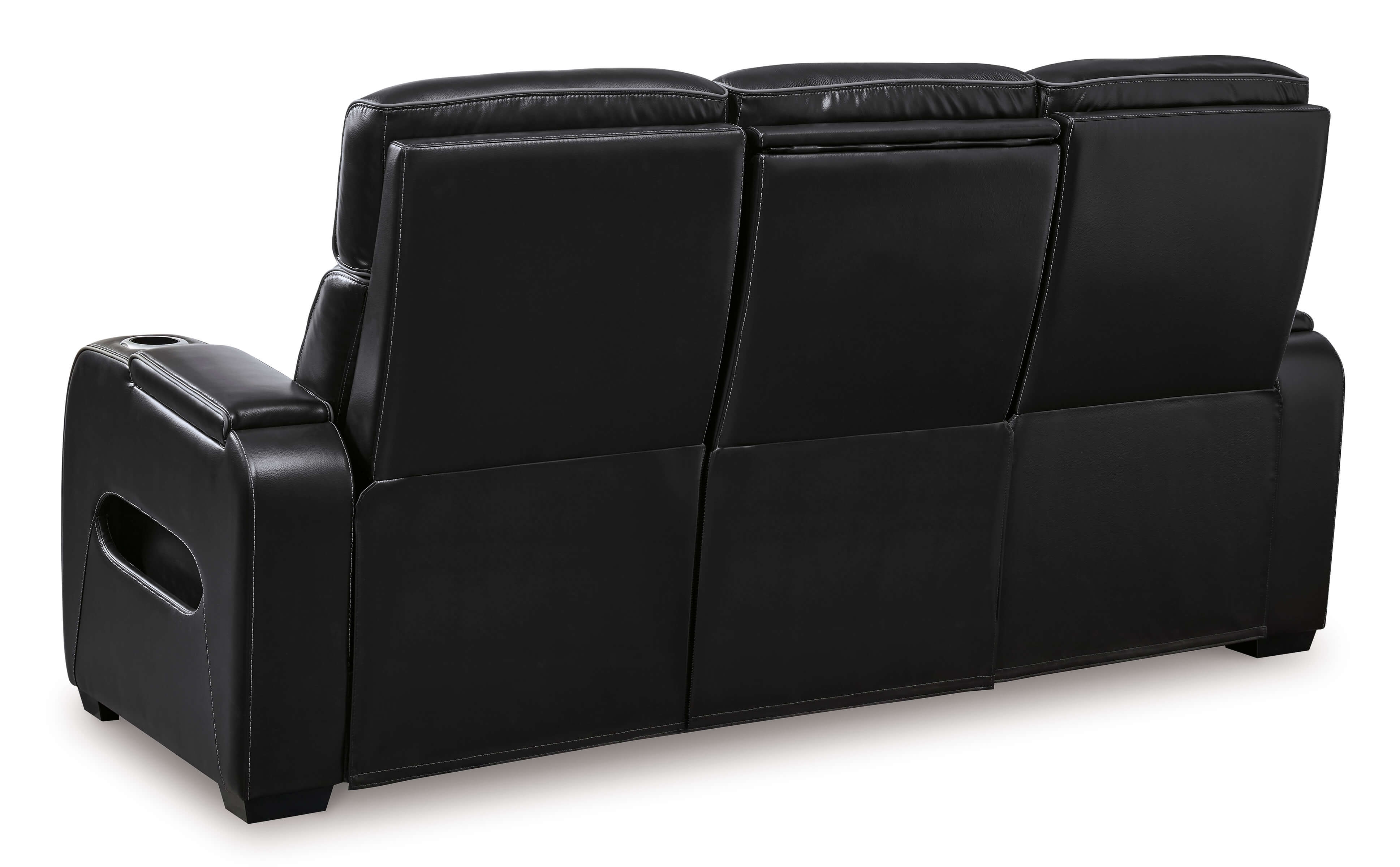 Boyington Leather Power Reclining Sofa w/Ambient Blue LED Lighting