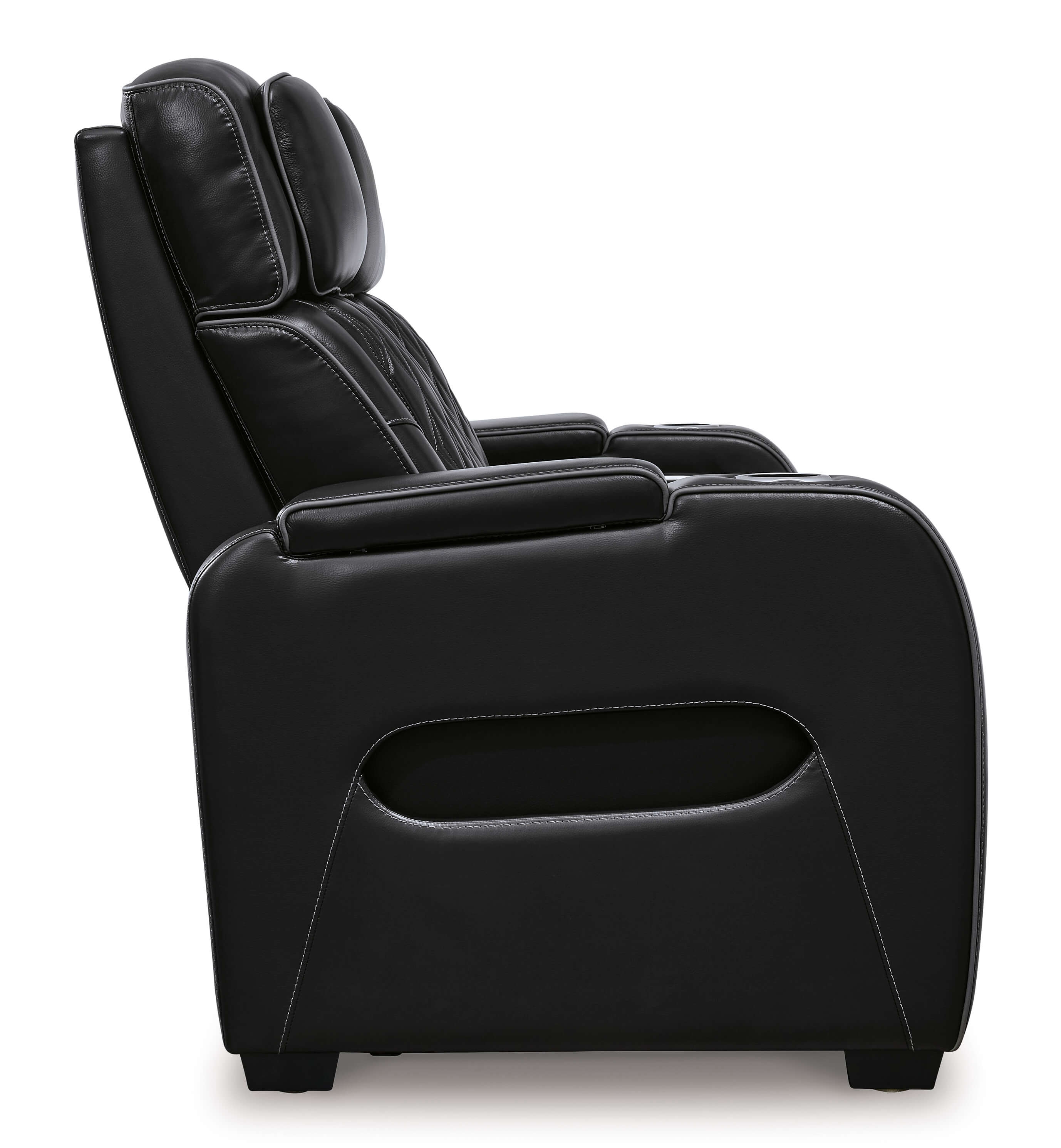 Boyington Leather Power Reclining Sofa w/Ambient Blue LED Lighting