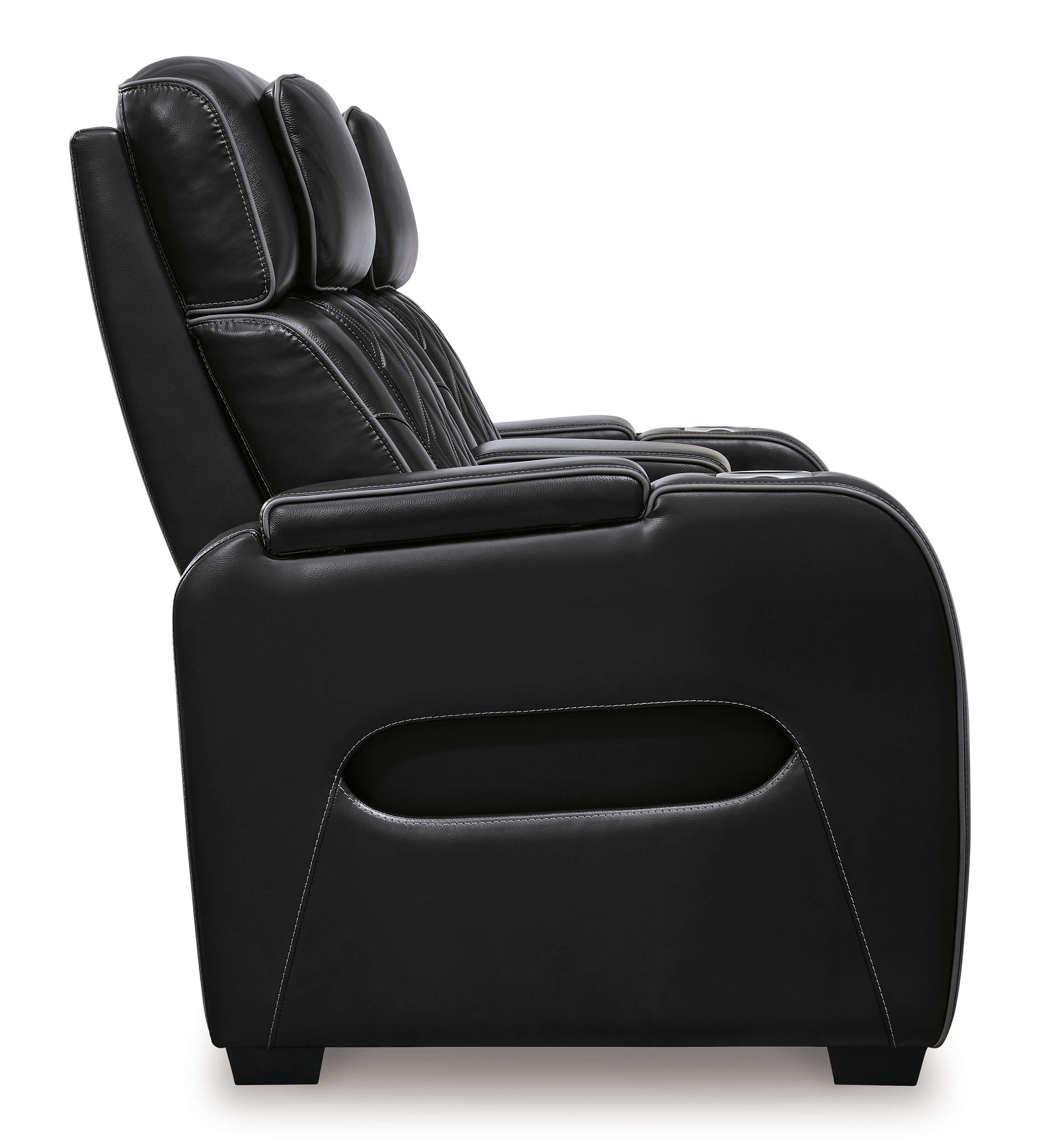 Boyington Leather Power Reclining Loveseat w/Ambient Blue LED Lighting