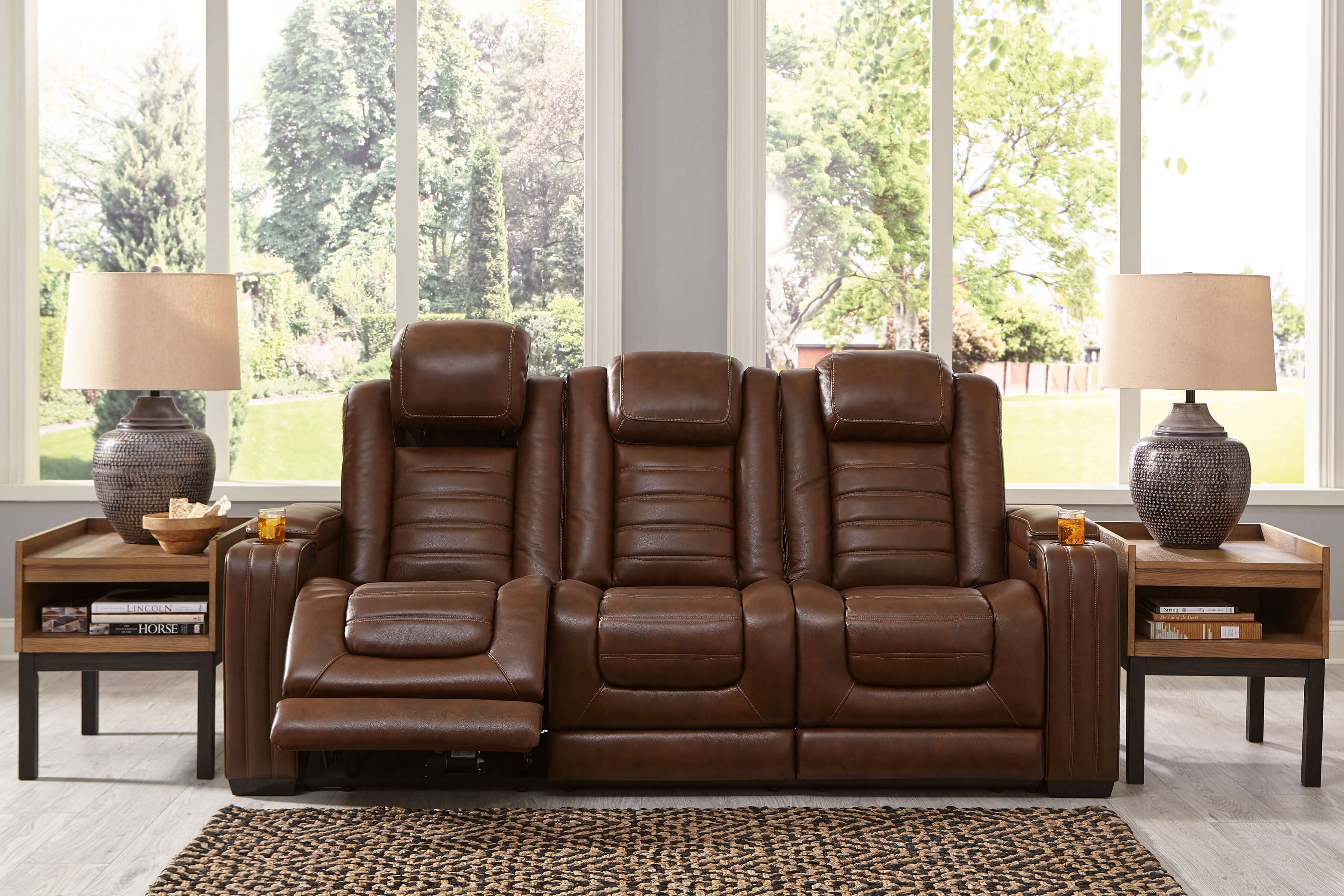 Ashley Backtrack Chocolate Power Reclining Sofa