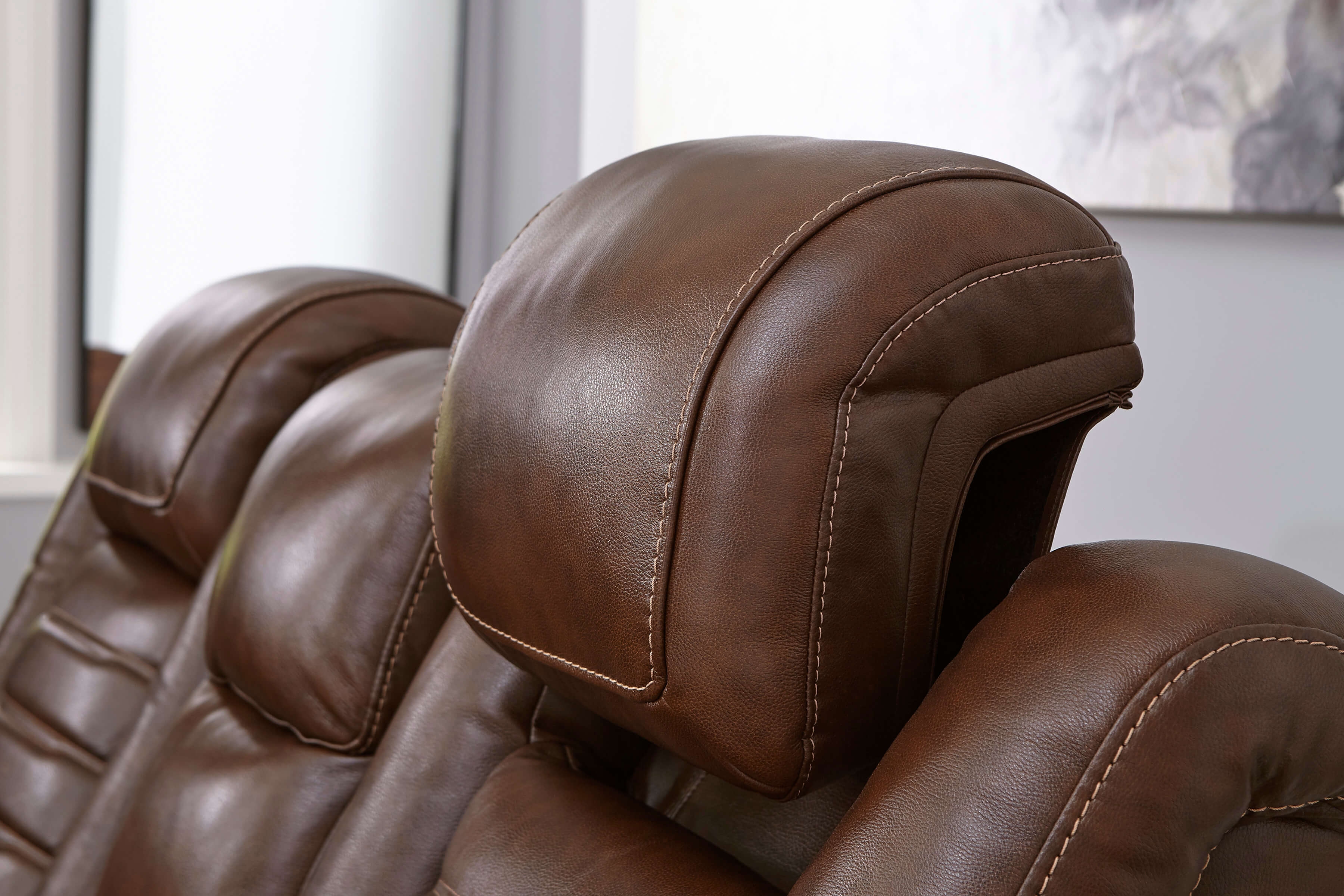 Backtrack Leather Power Reclining Loveseat w/Console
