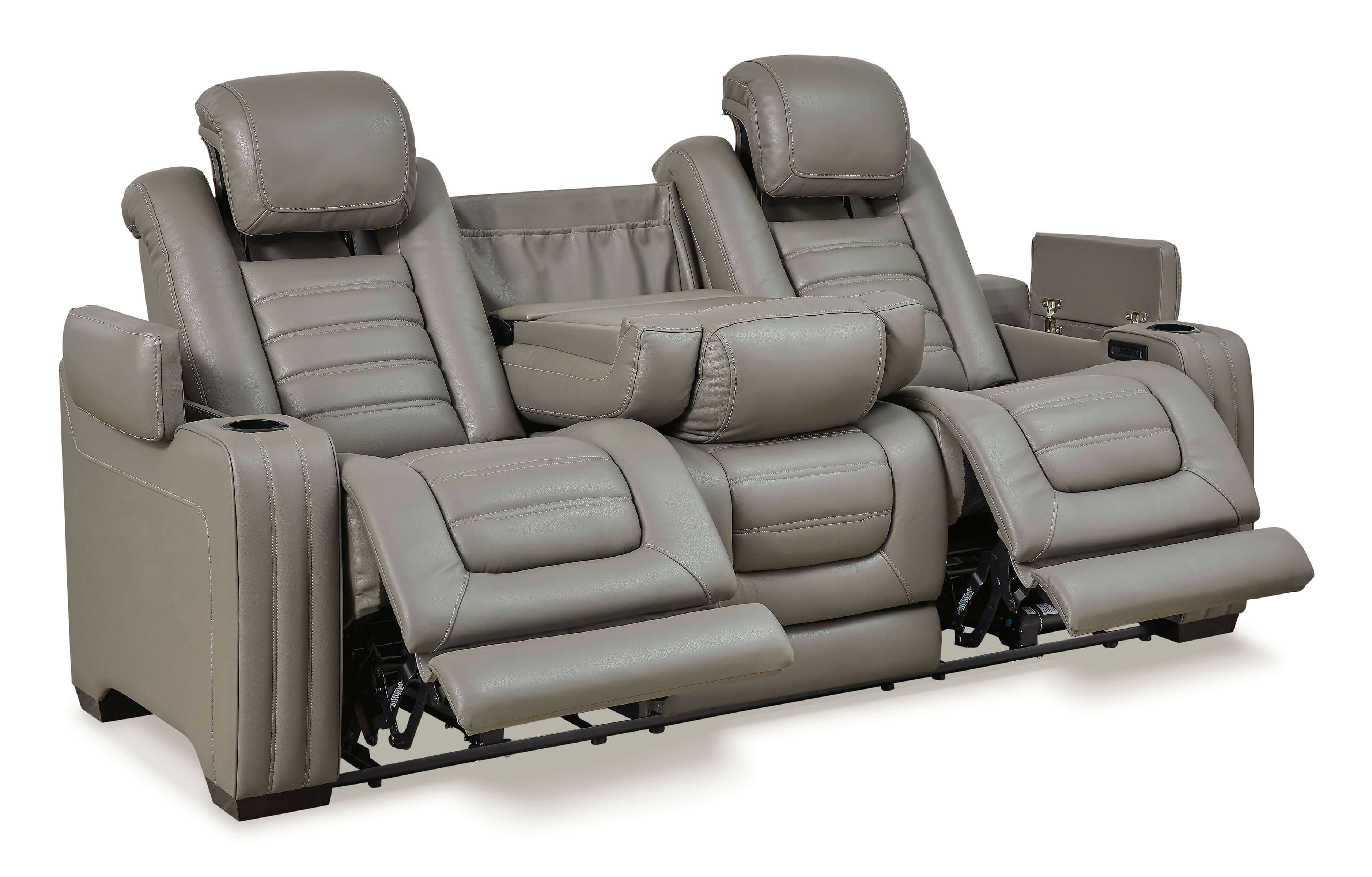 ashley Backtrack Leather power reclining sectional