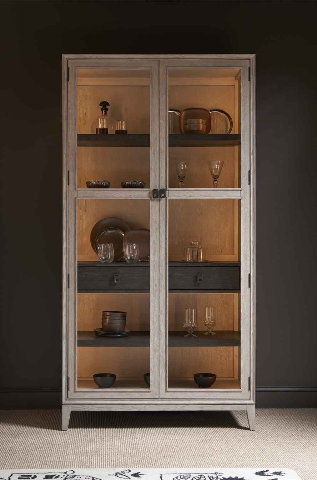 Canseco Wood/Glass Display Cabinet w/2 Doors