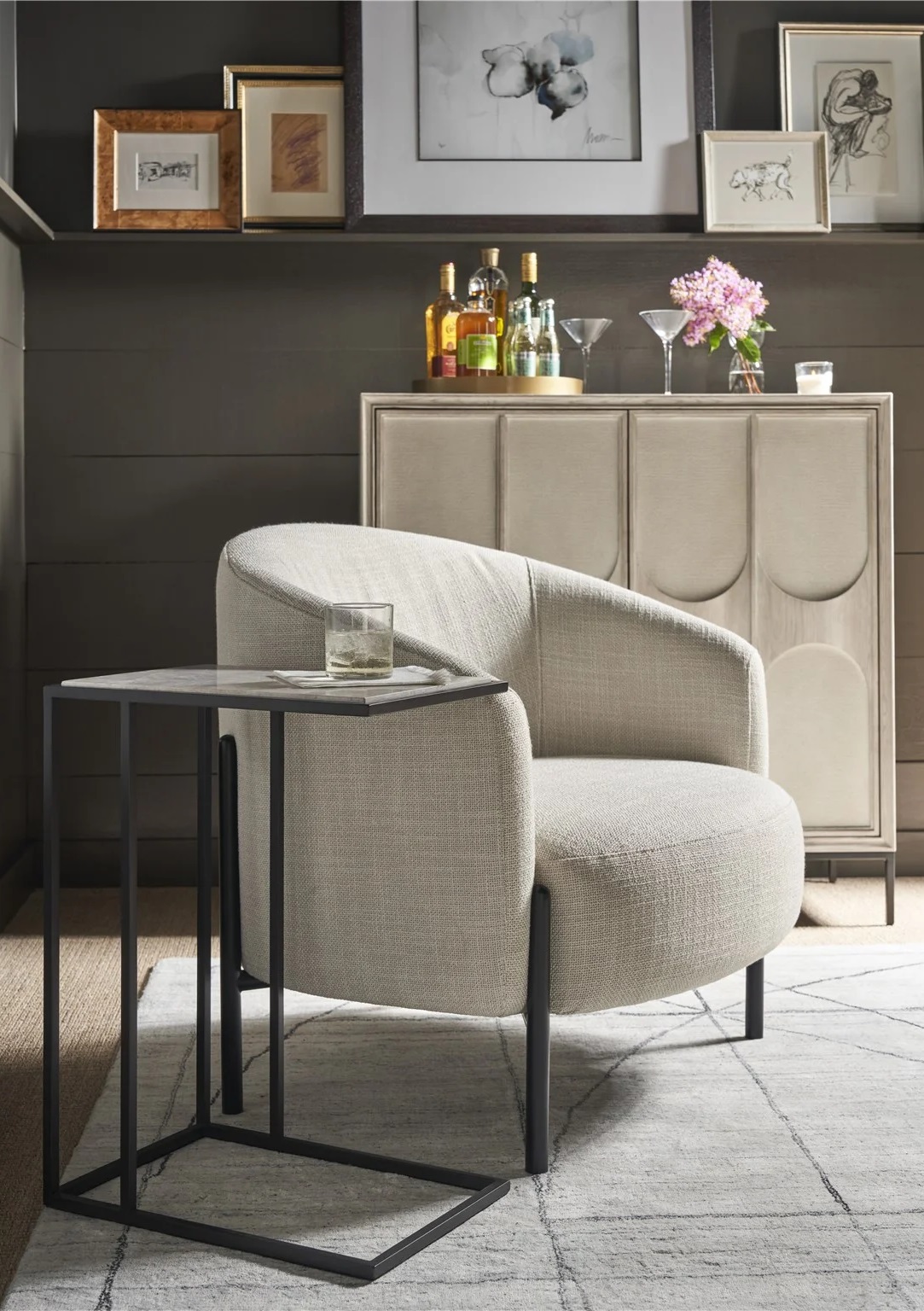 Boer Stone/Metal End Table