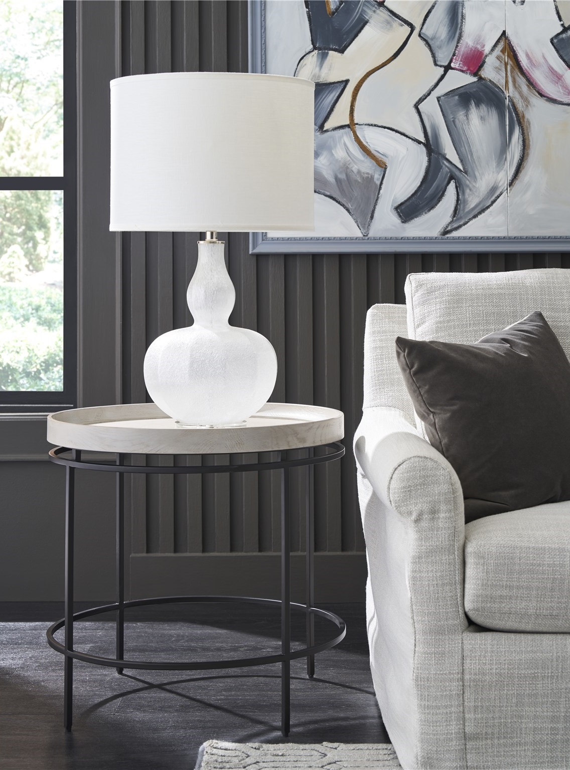 Coalesce Wood/Metal Round End Table