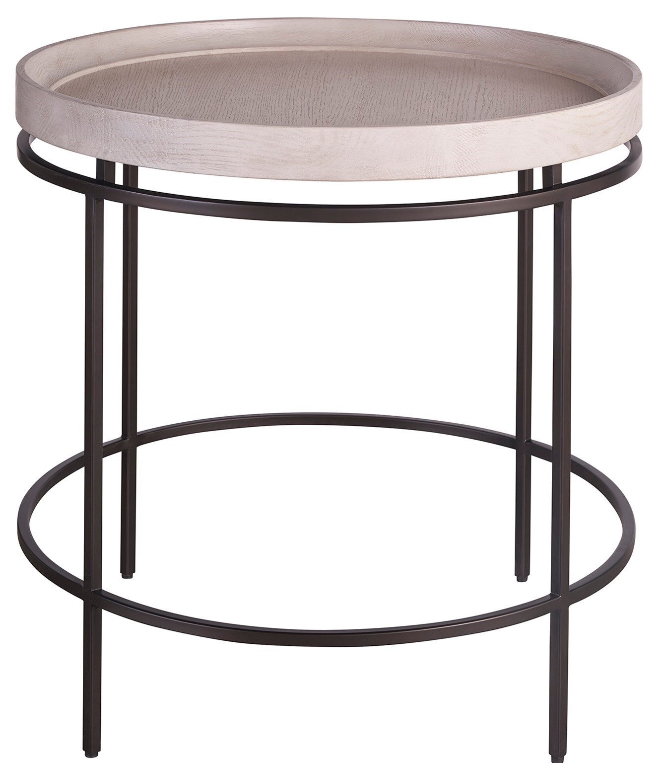 Coalesce Wood/Metal Round End Table