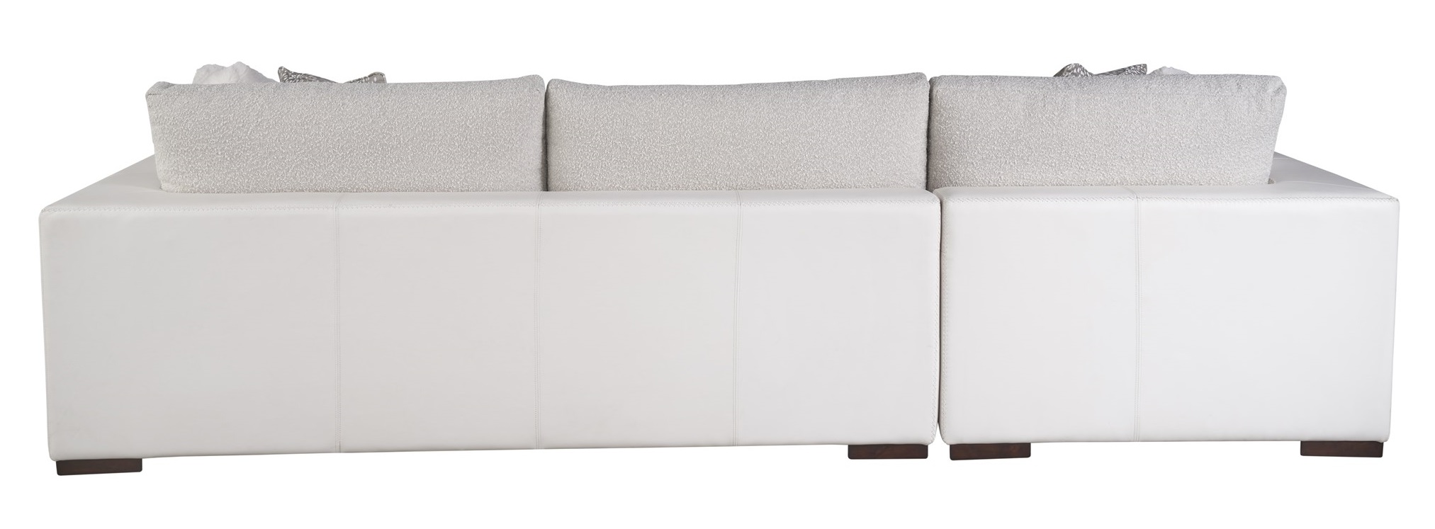 Shelborne Fabric/Leather L-Shaped Sectional Sofa w/Pillows