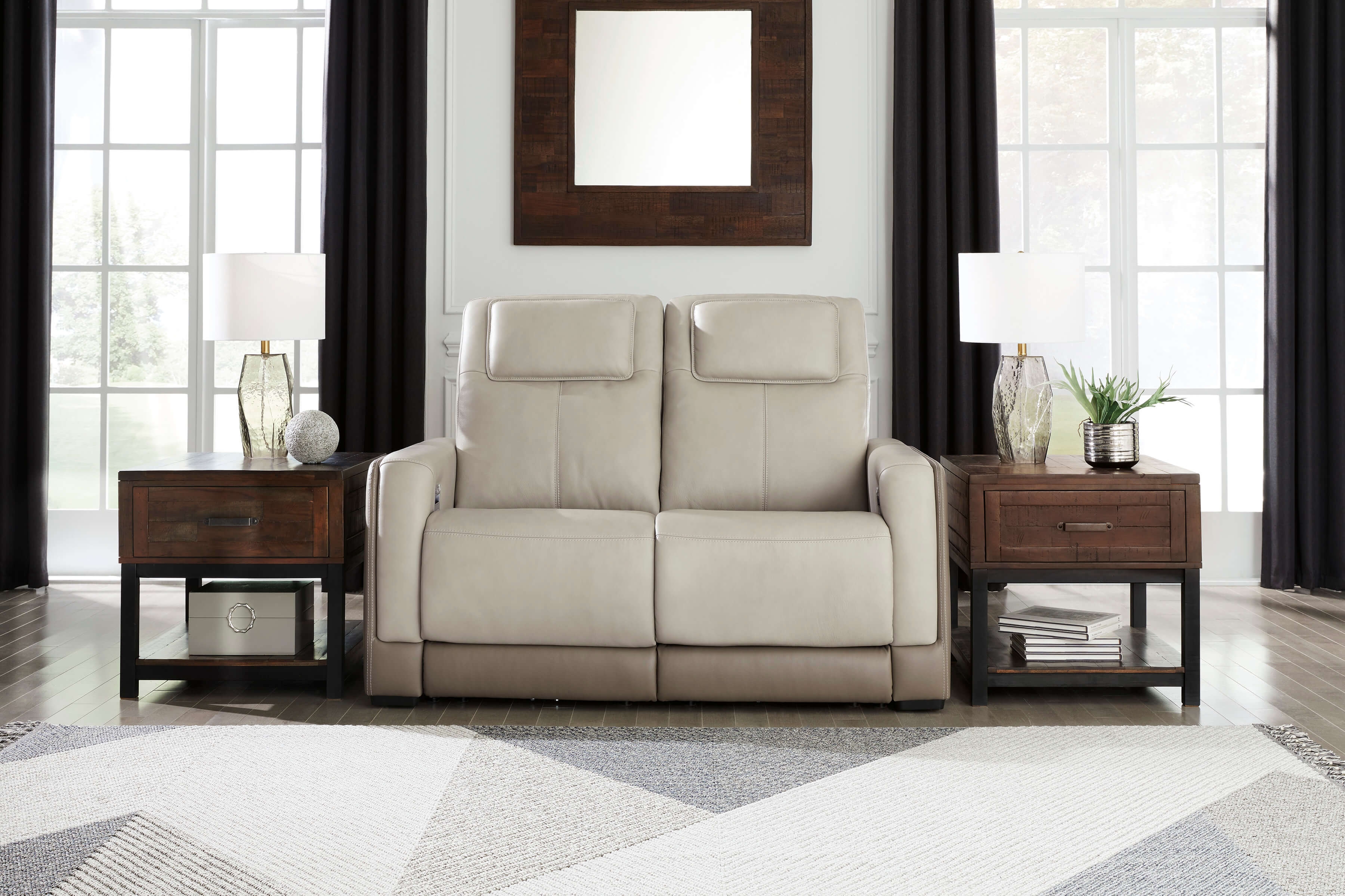 Battleville Leather Power Reclining Loveseat