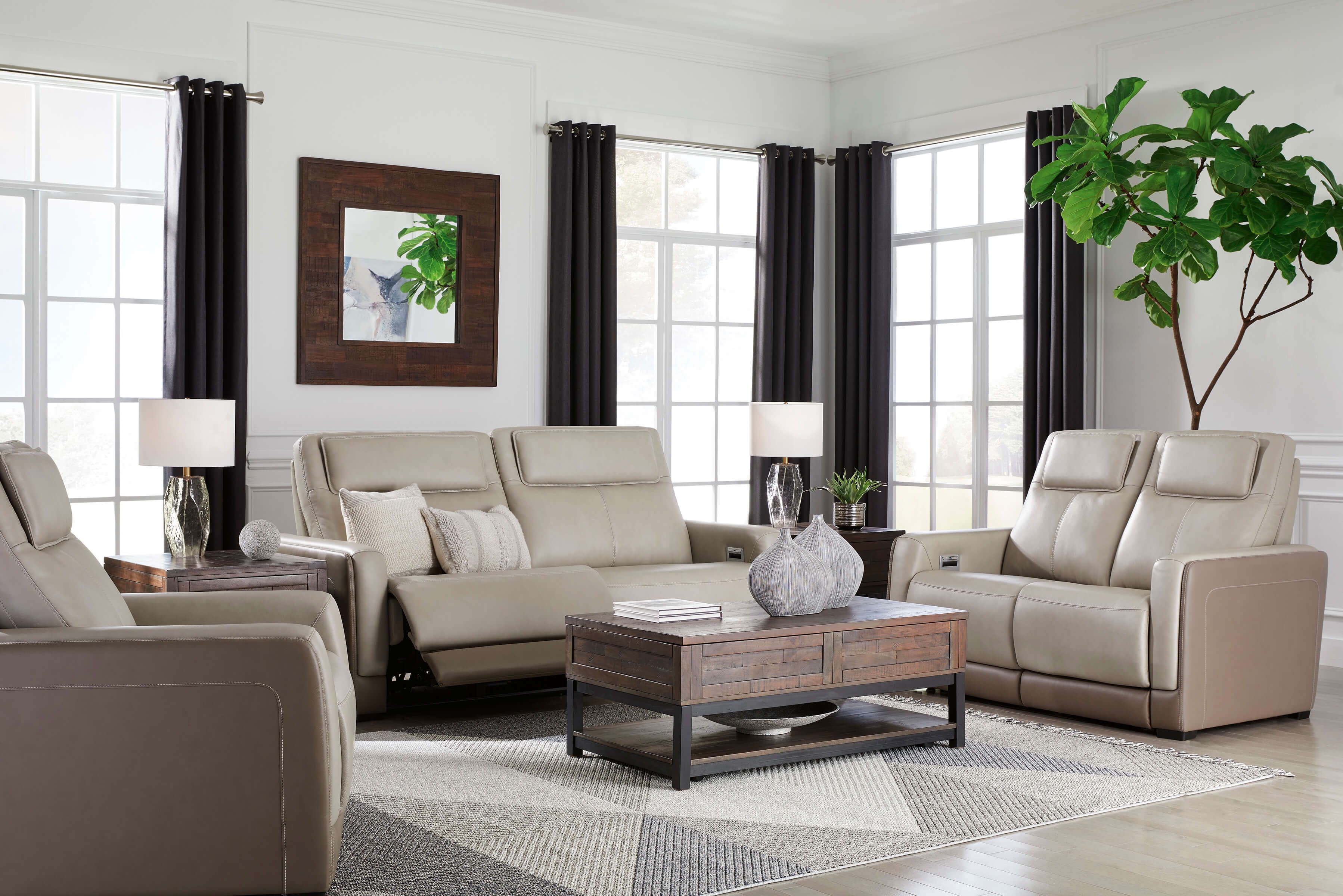 Ashley Battleville Leather Living Room Set