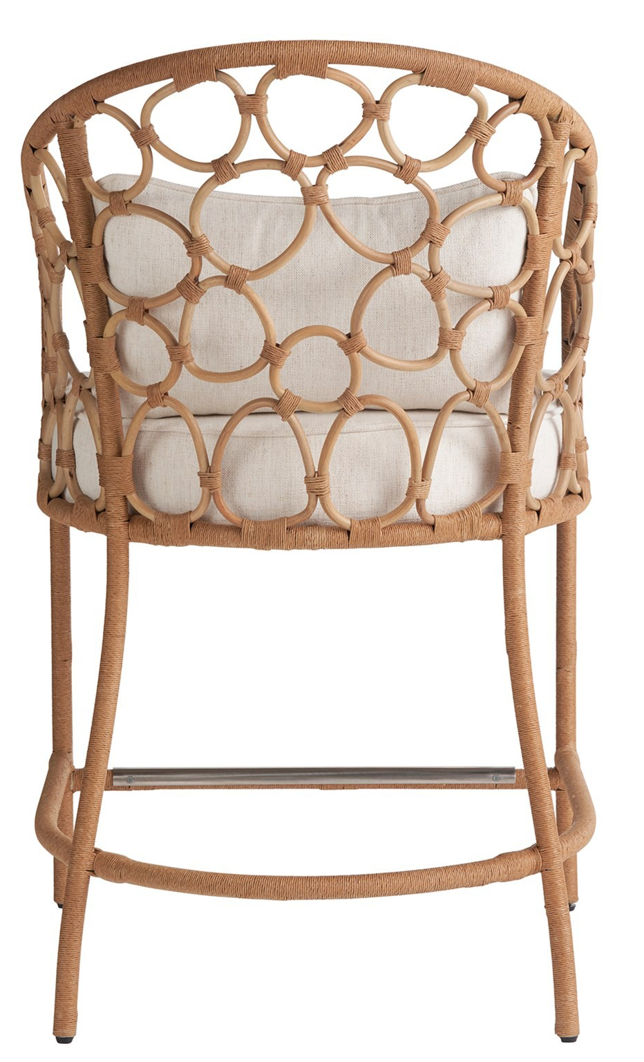 Pebble Fabric/Rattan Counter Stool