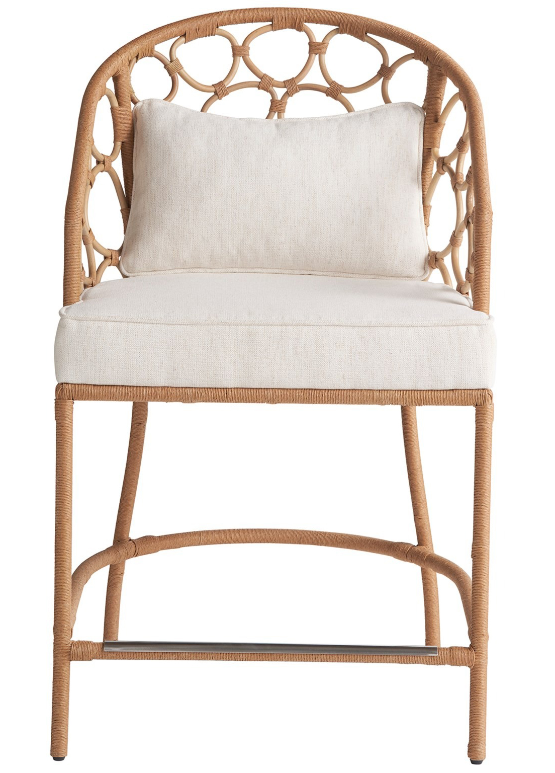 Pebble Fabric/Rattan Counter Stool