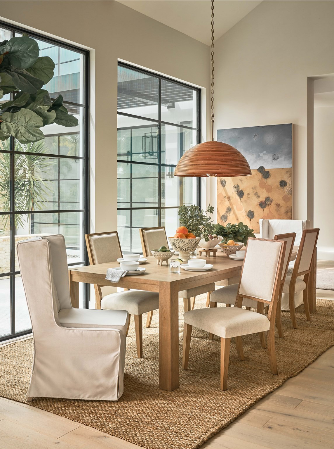 Upholstered Fabric/Wood Dining Chair
