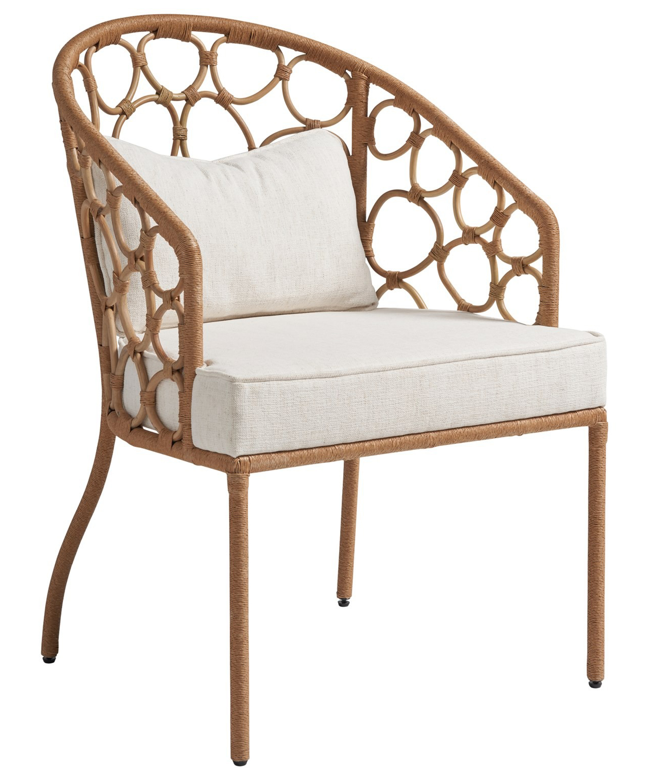Pebble Fabric/Rattan Dining Chair