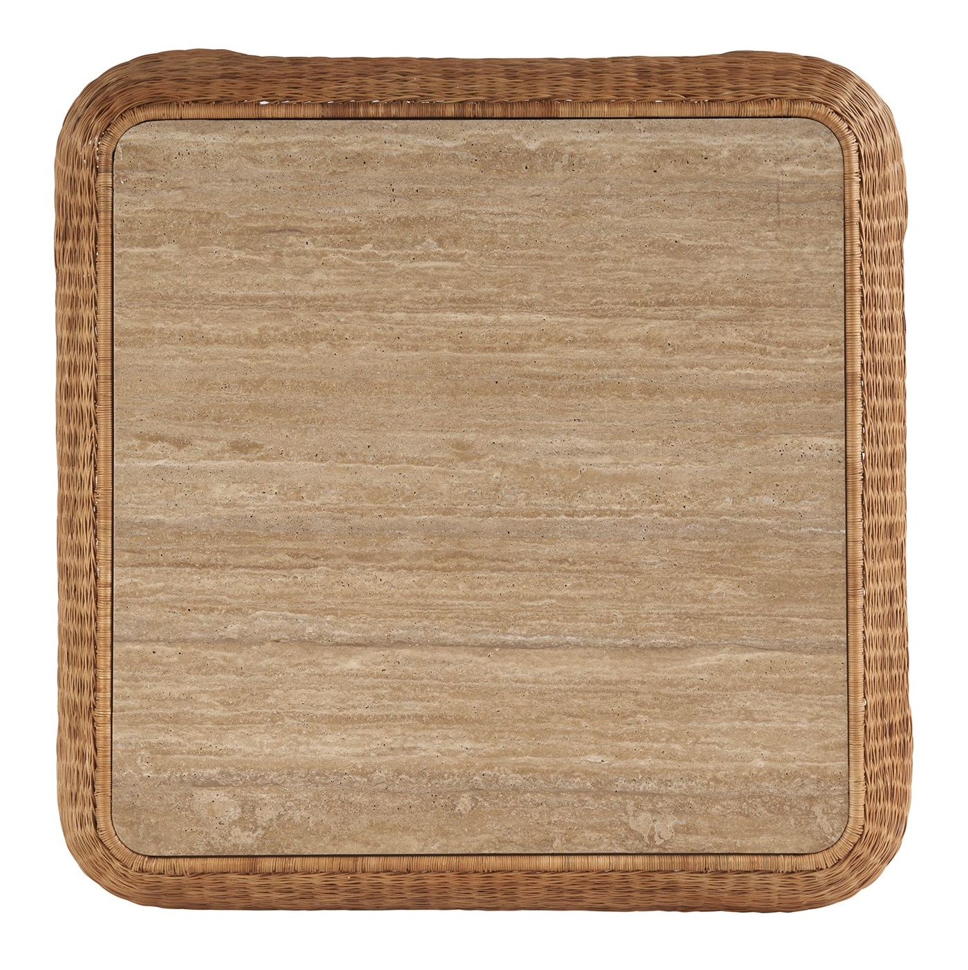 Havasu Stone/Rattan Square Coffee Table