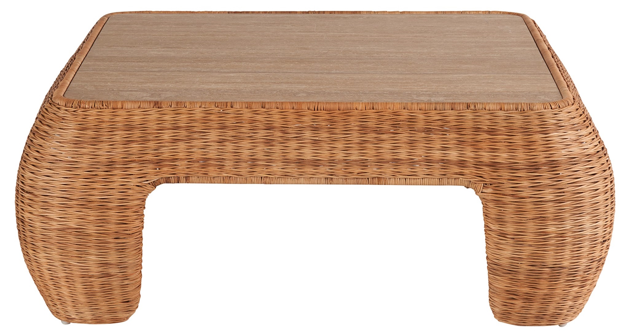 Havasu Stone/Rattan Square Coffee Table