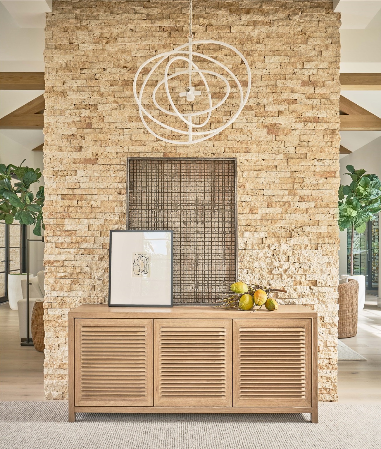 Weekender Wood TV Entertainment Credenza Stand w/3 Doors