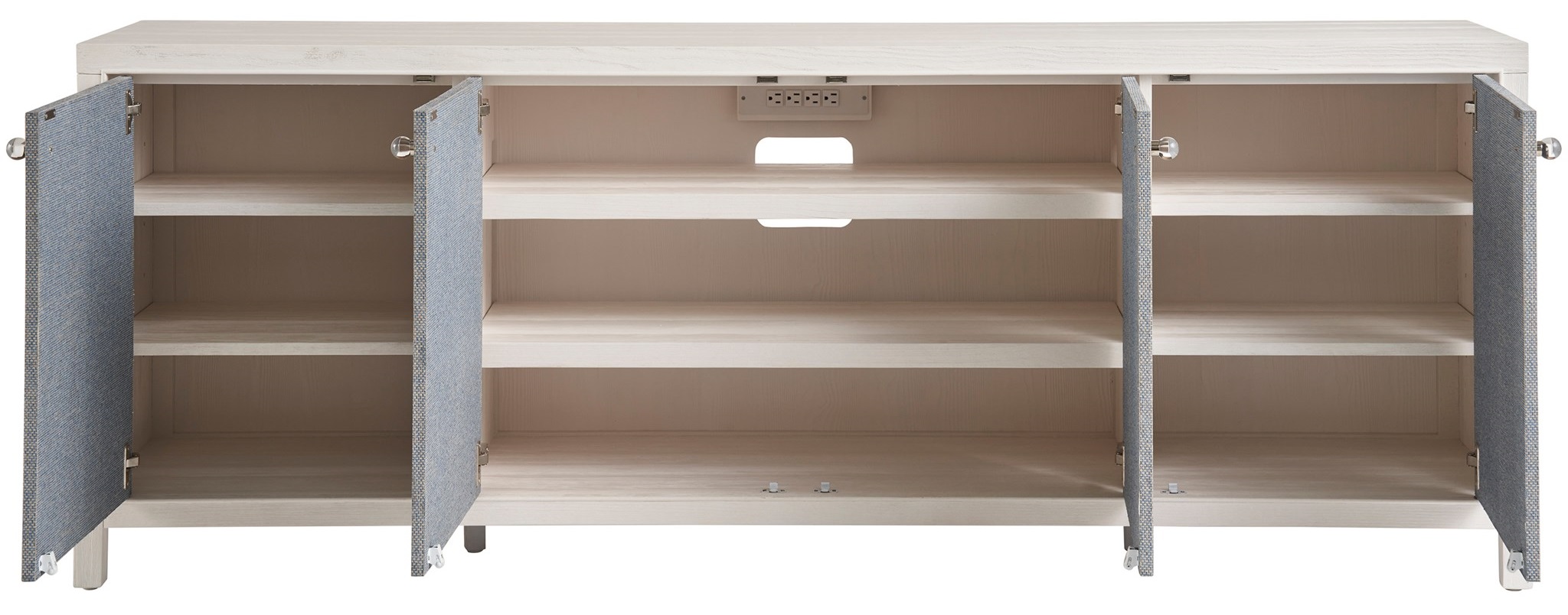 Captiva Wood TV Entertainment Credenza Stand w/4 Doors