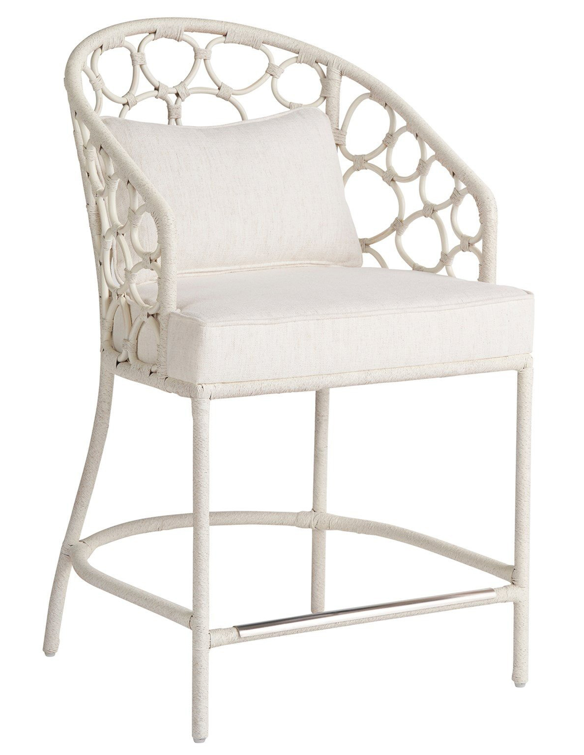 Pebble Fabric/Rattan Counter Stool