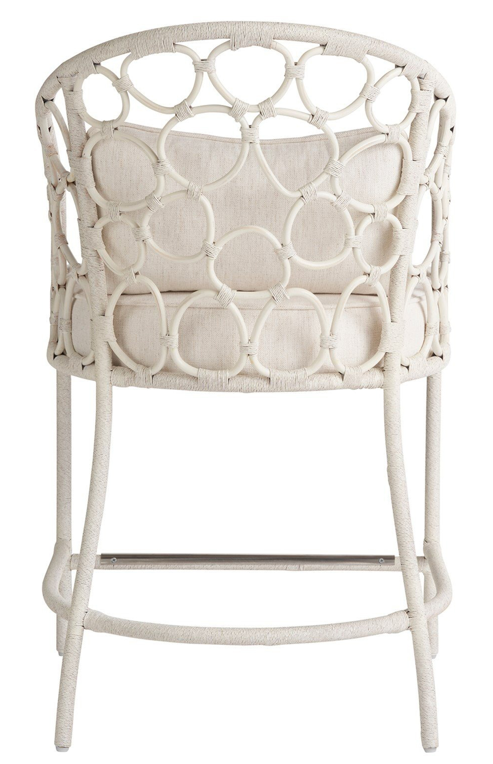 Pebble Fabric/Rattan Counter Stool