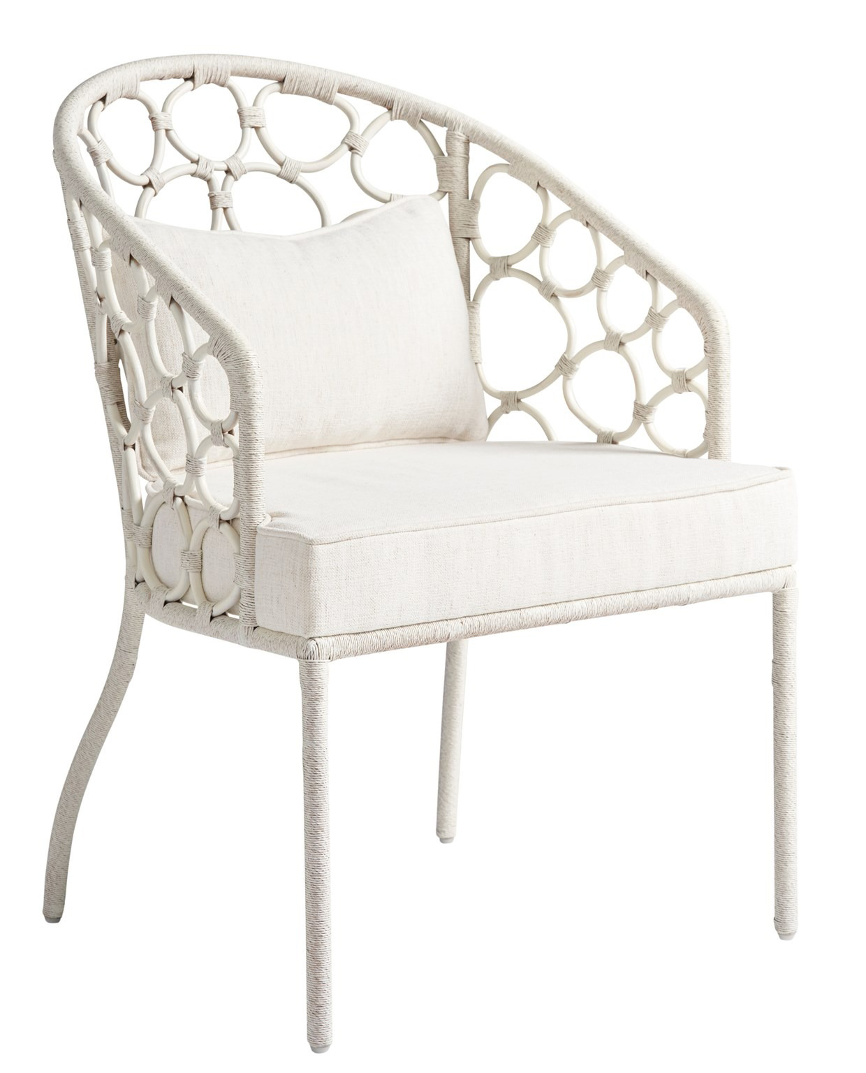 Pebble Fabric/Rattan Dining Chair