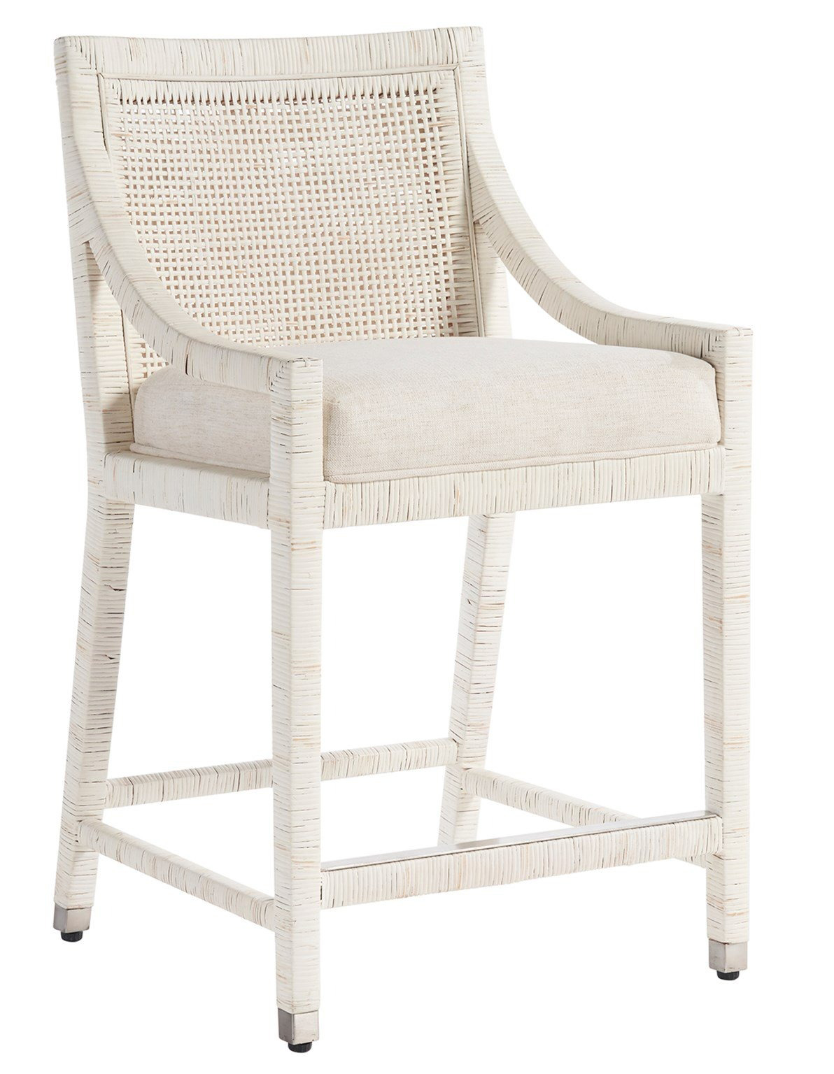 Longboat Fabric/Rattan Counter Chair