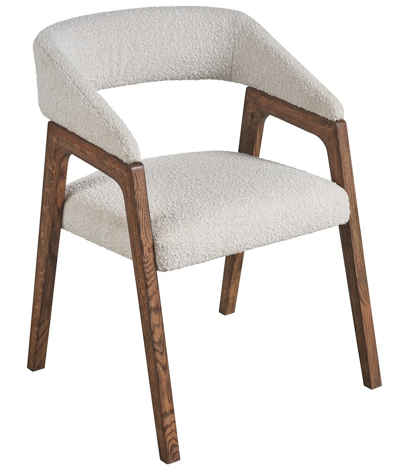 Barrel Back Fabric/Wood Dining Chair