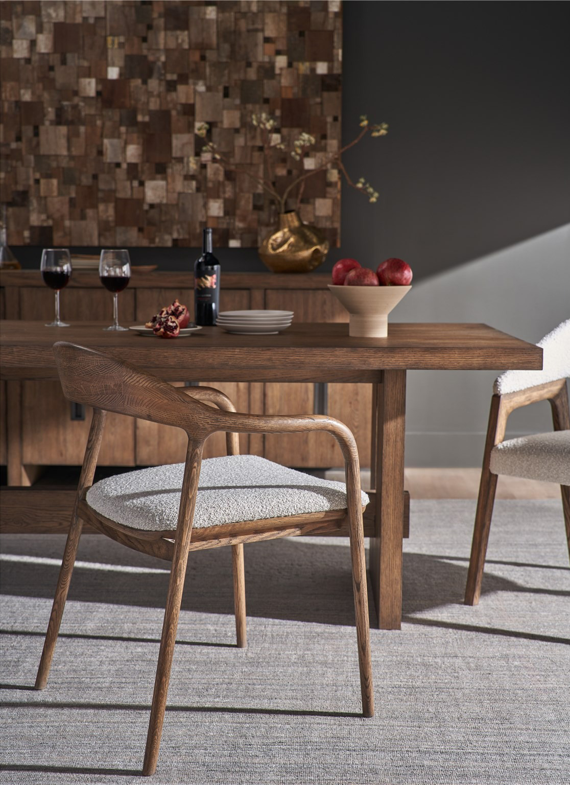 Echo Fabric/Wood Dining Arm Chair