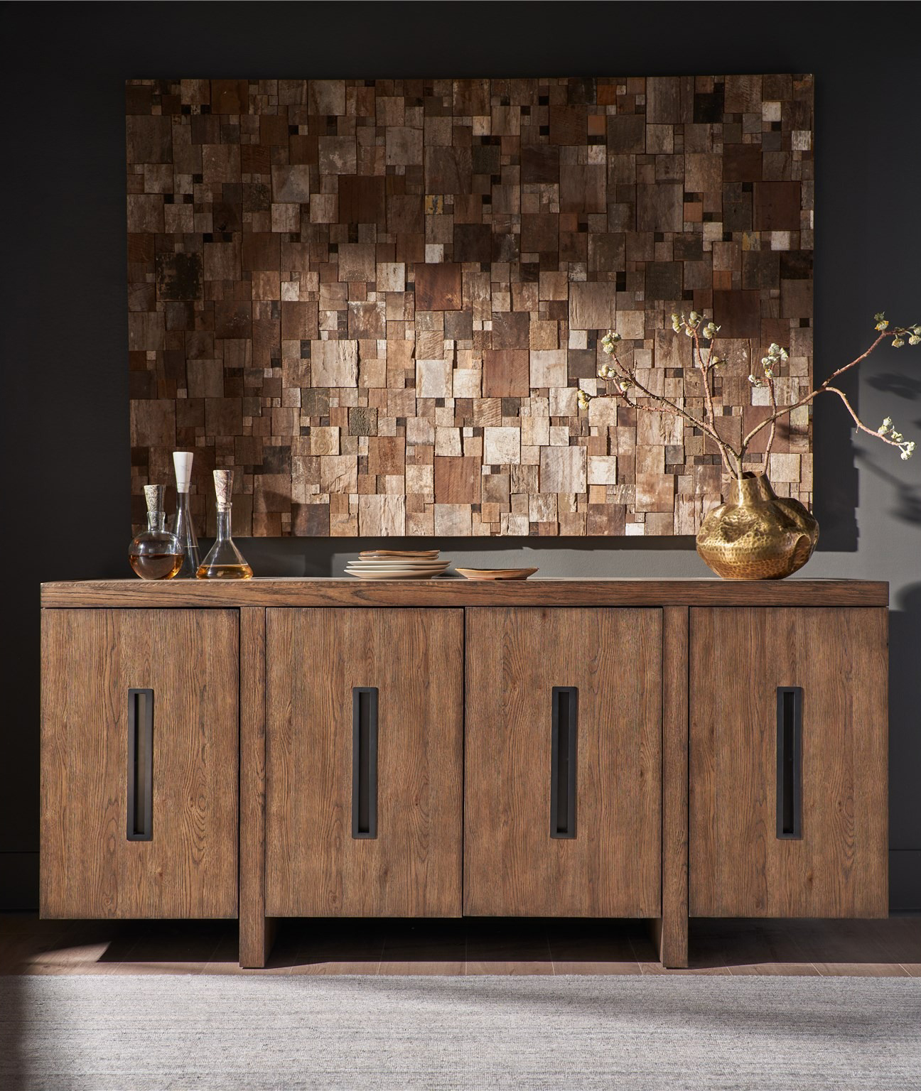 Veda Wood Credenza w/4 Doors