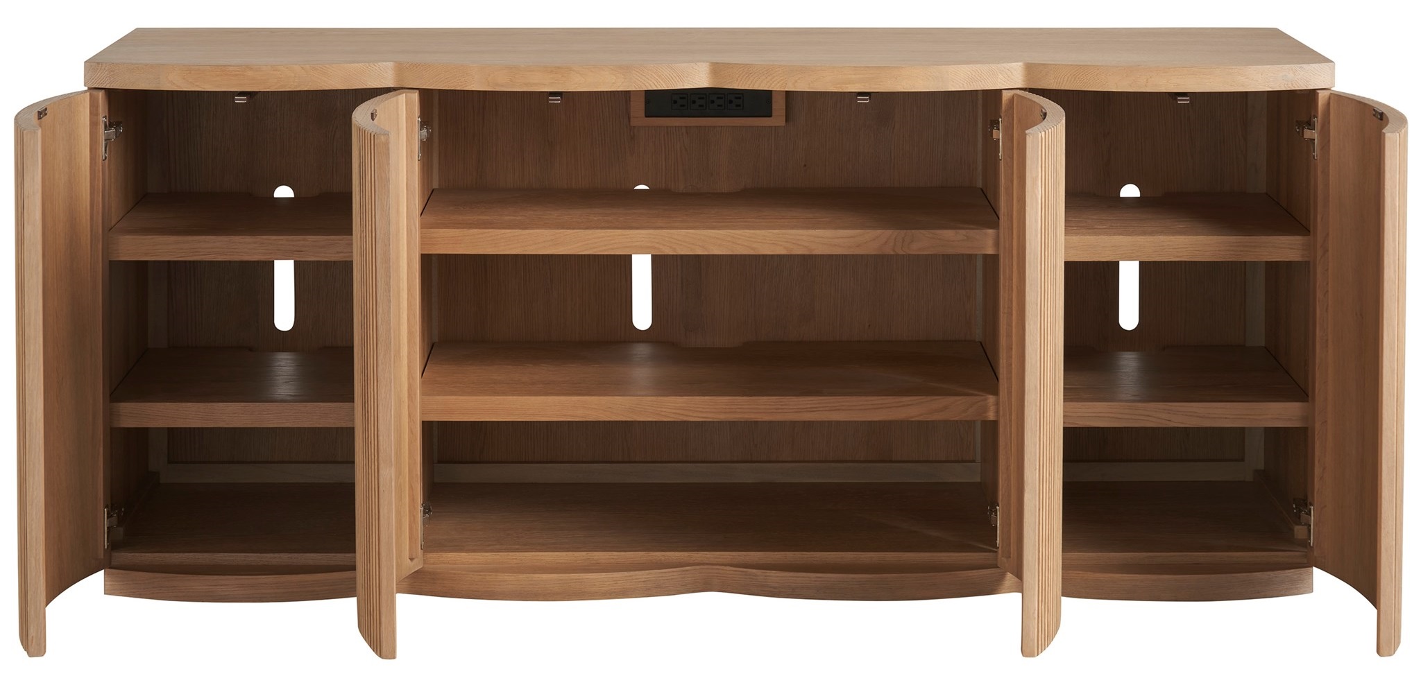 Lumi Wood TV Entertainment Credenza Stand w/4 Doors