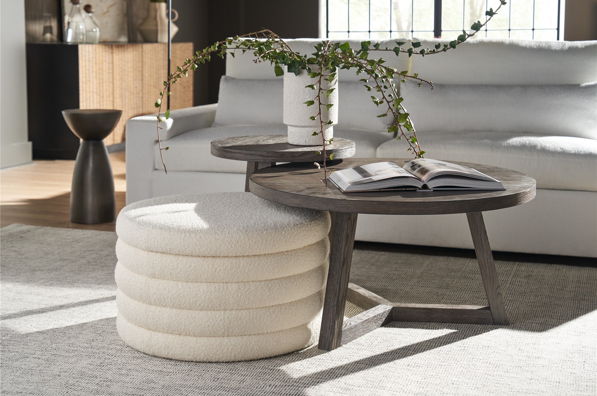 Muse Wood Round Small Nesting Coffee Table