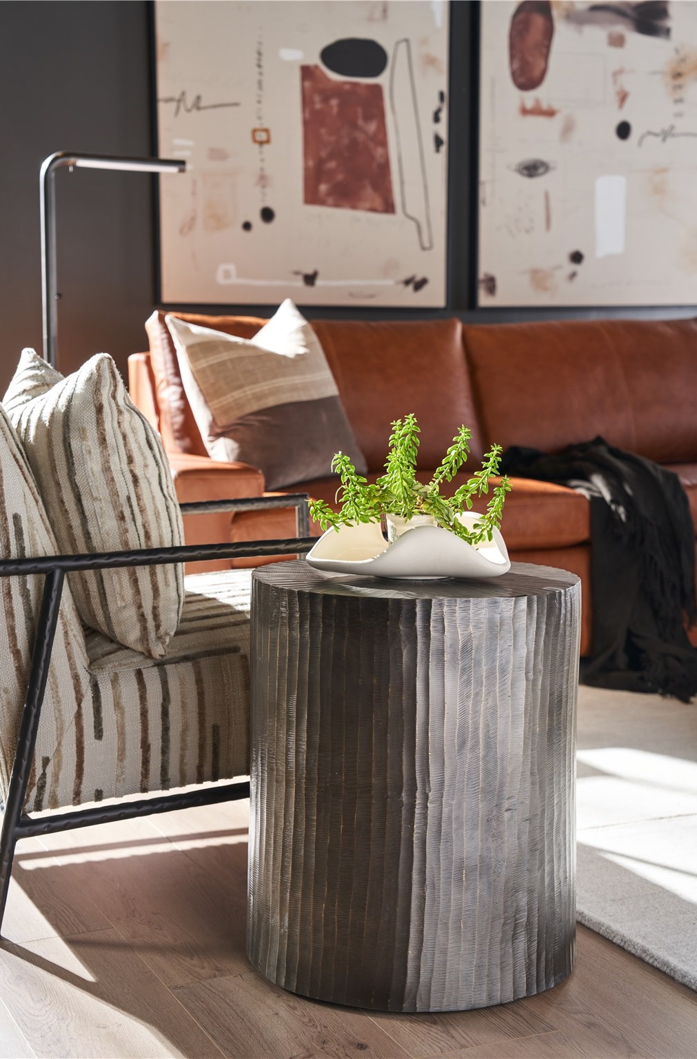 Asher Aluminum Round End Table