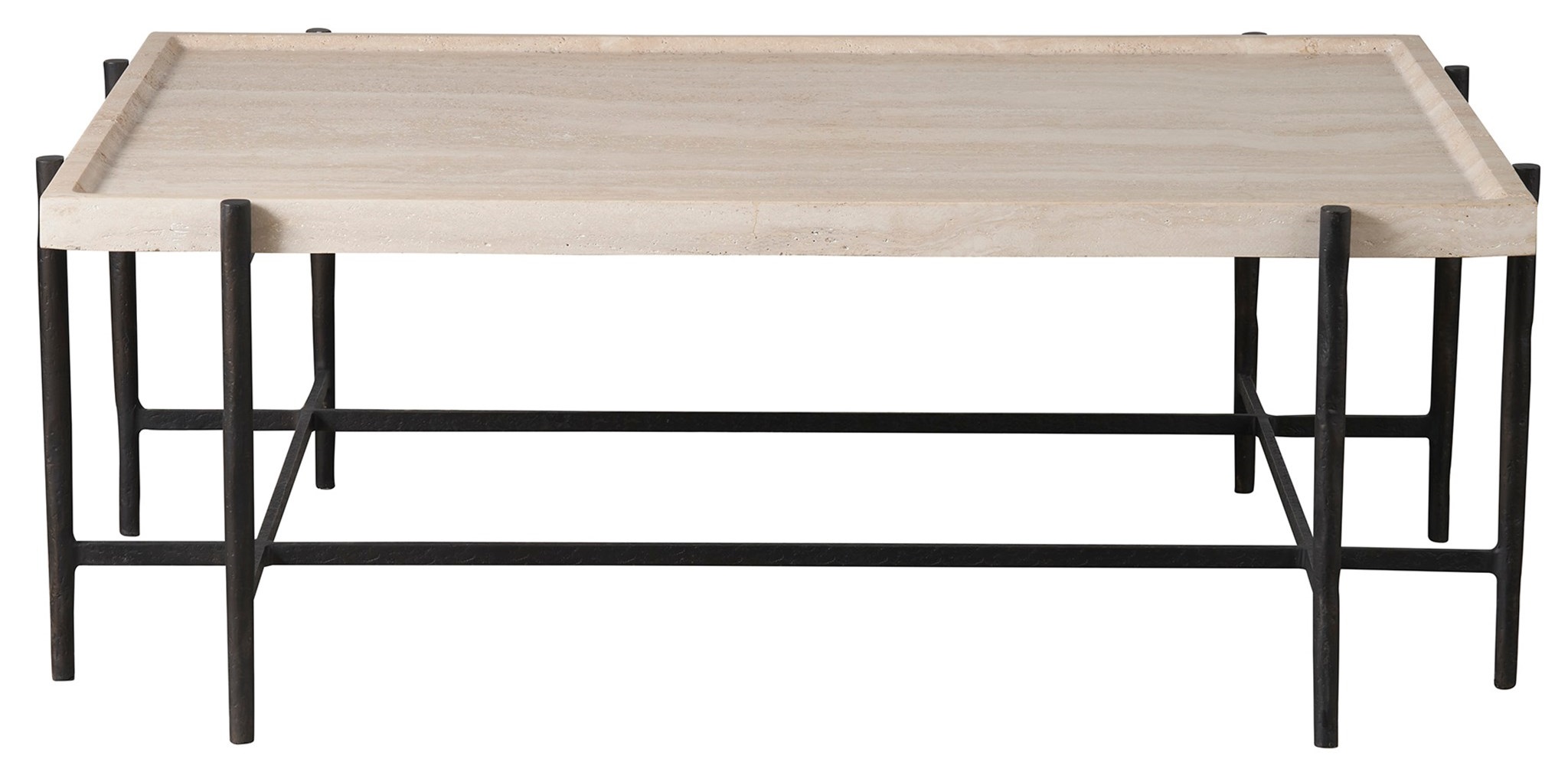 Theron Stone/Metal Rectangular Coffee Table