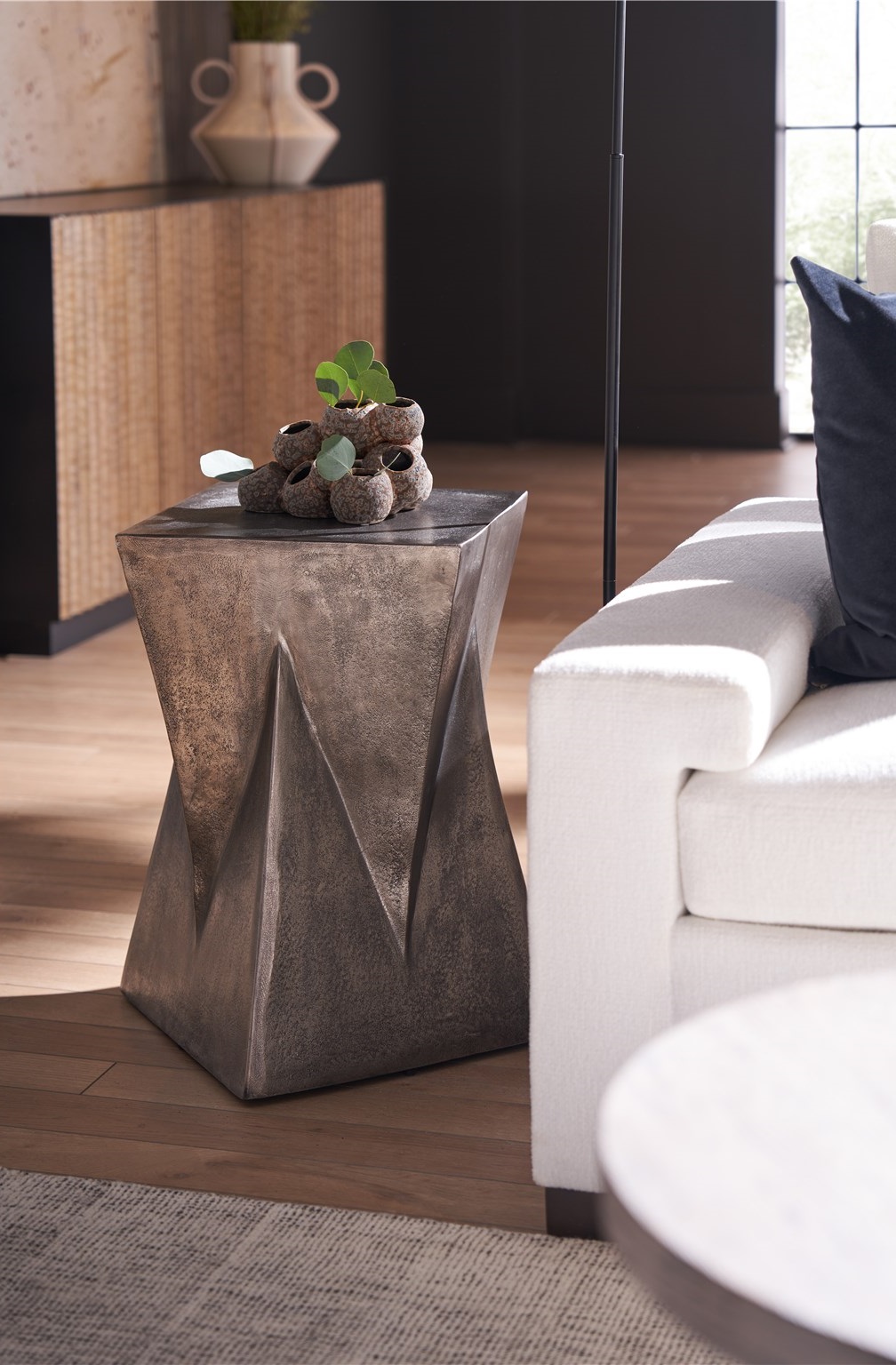 Persephone Aluminum Square Side Table