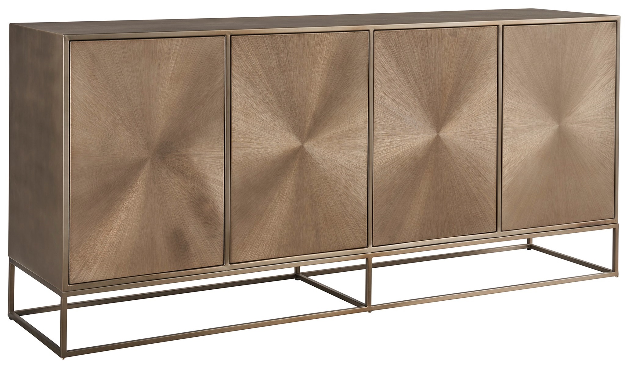 Fusion Metal TV Entertainment Credenza Stand w/4 Doors