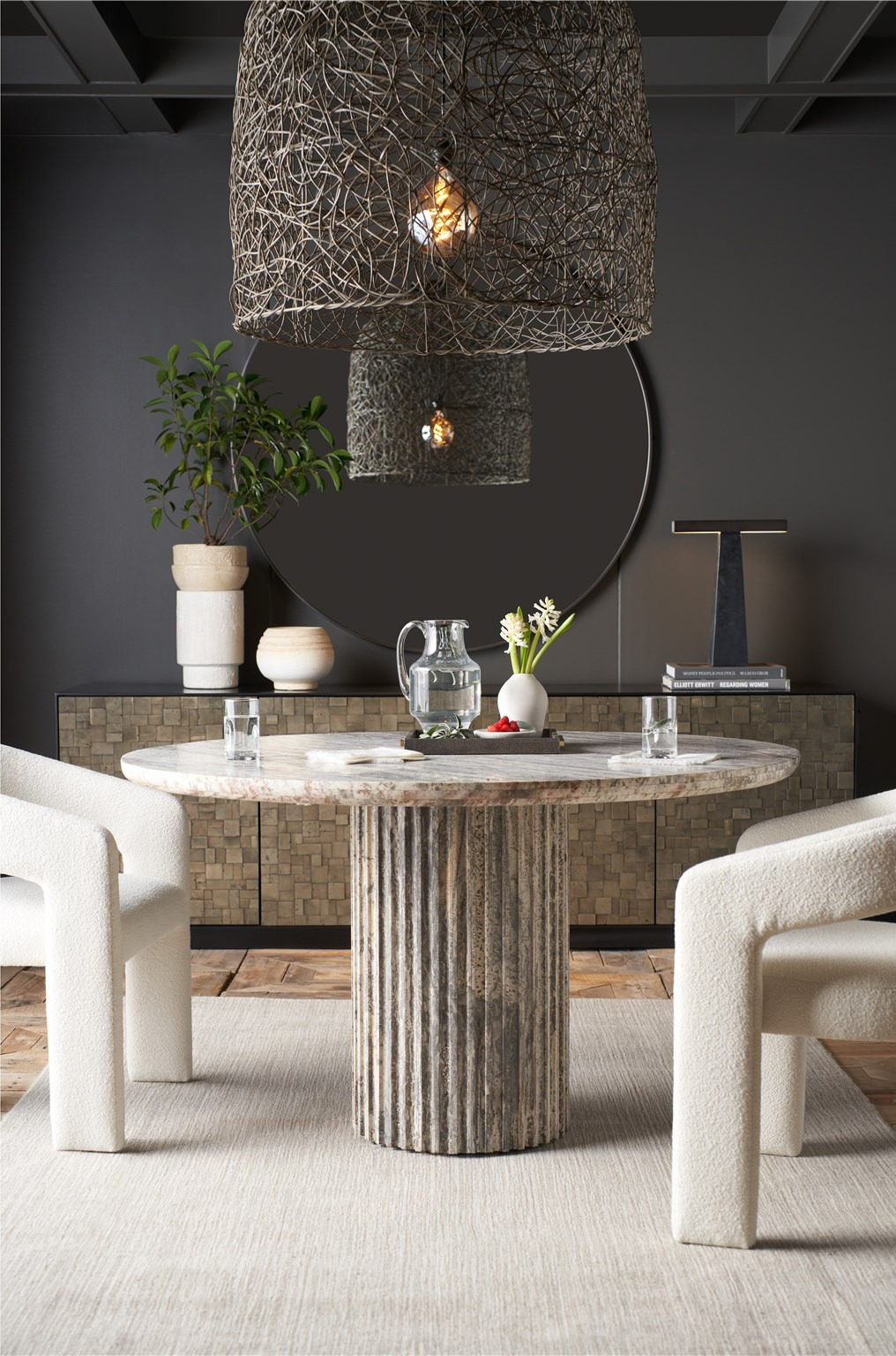 Meadow Travertine Dining Room Set