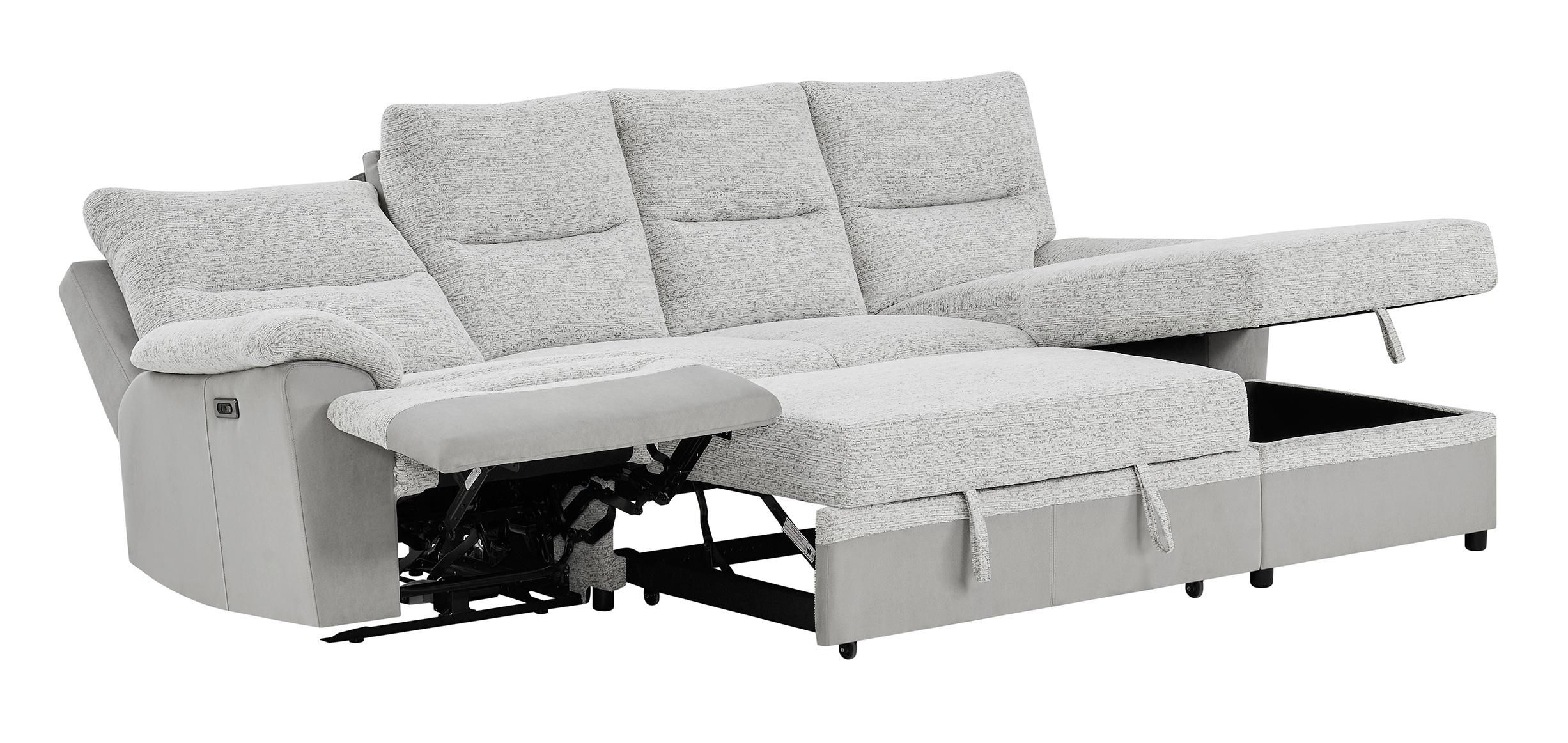 U3822 Sectional Sofa with Pull Out and USB