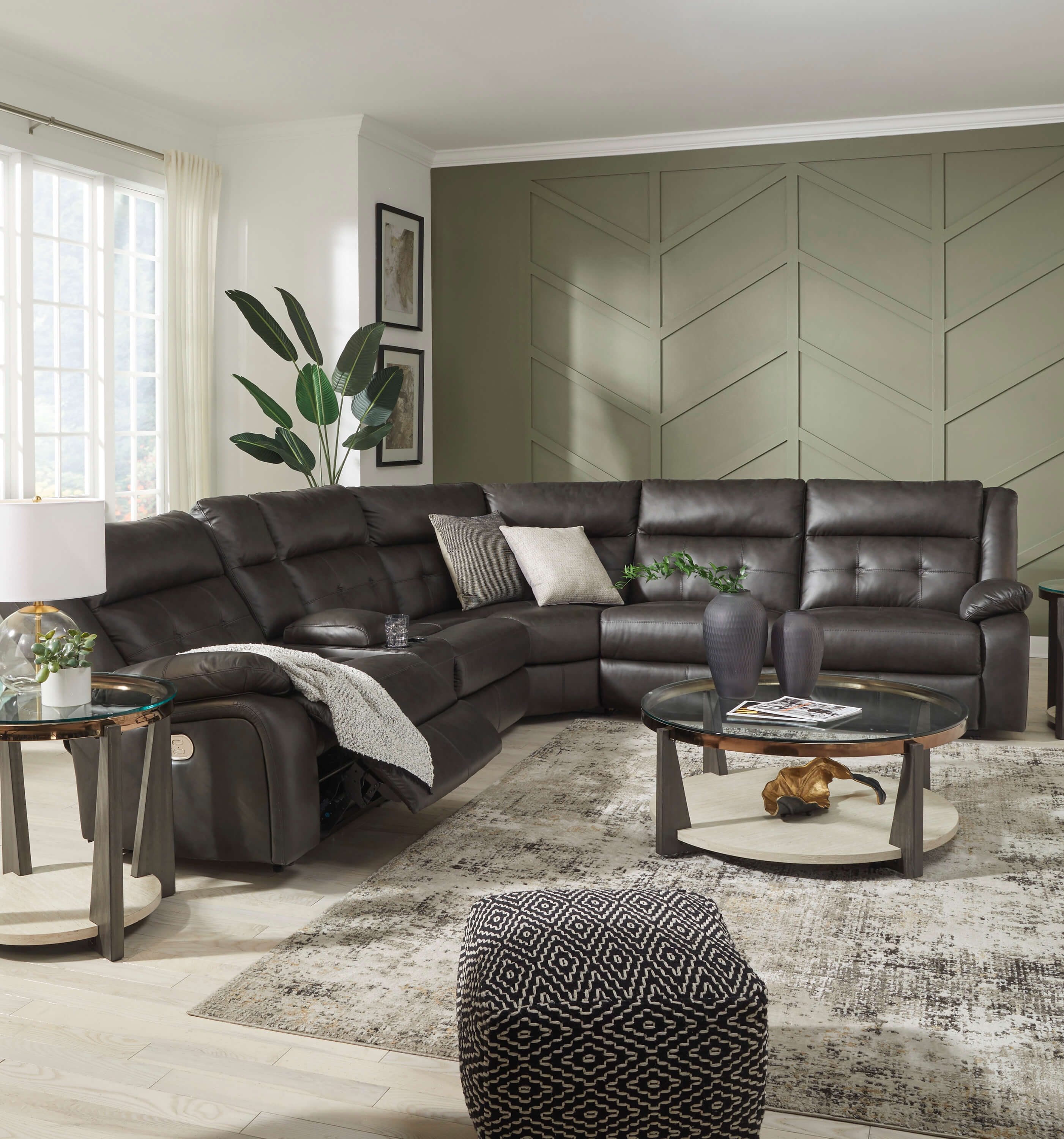 Mackie Pike 6-Piece Leather Power Reclining Sectional Sofa