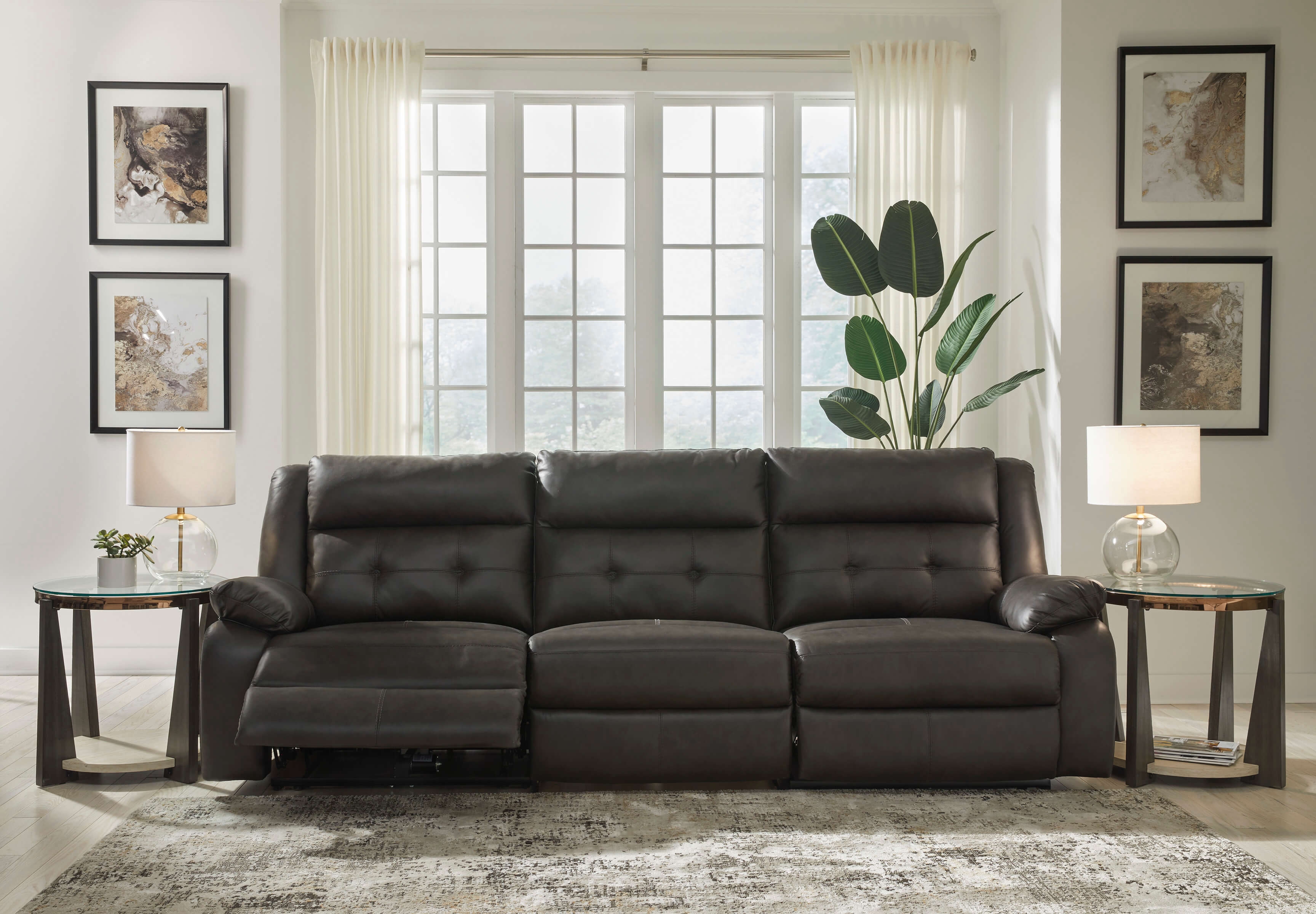 Ashley Mackie Pike 3-Piece Leather Power Reclining Sofa