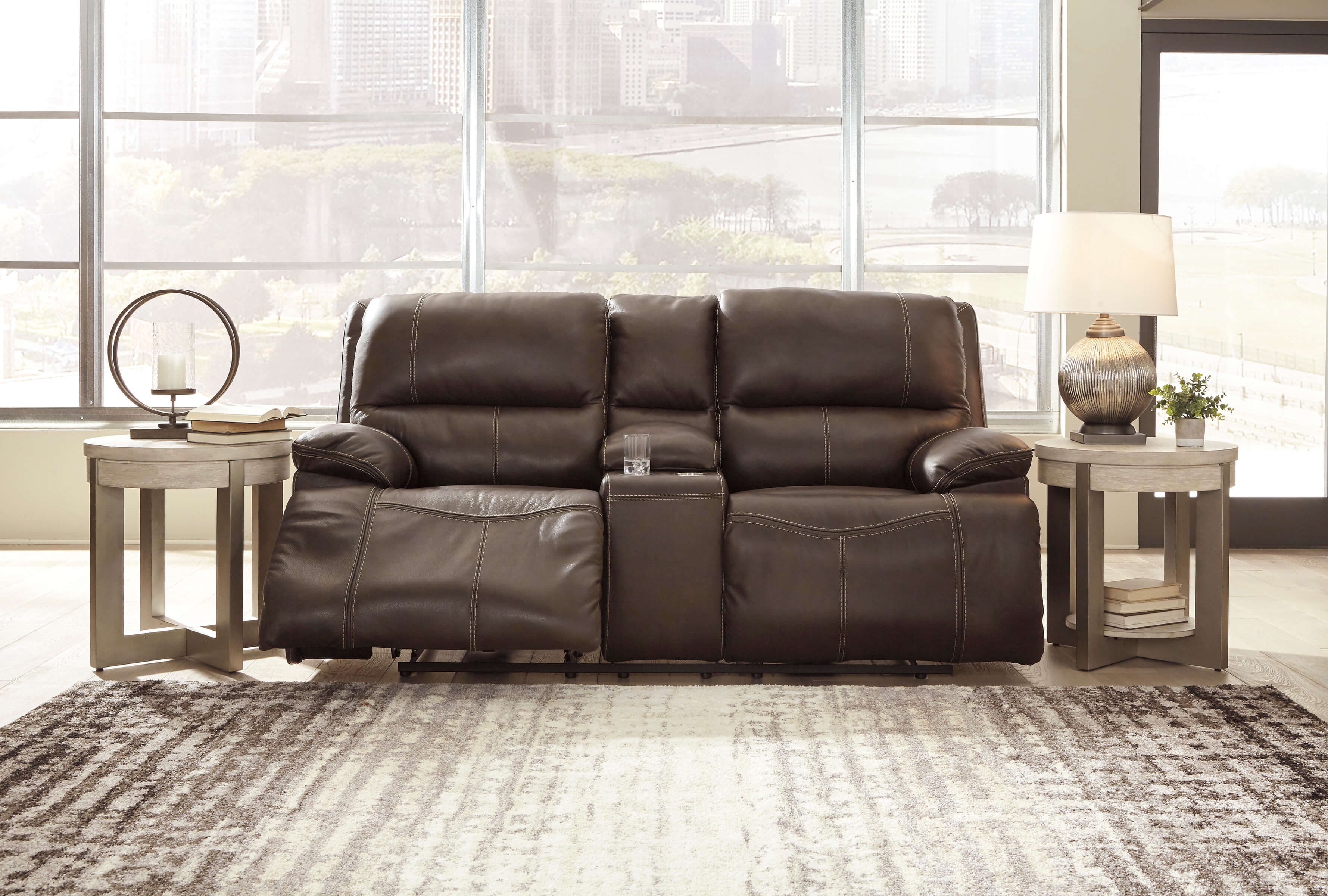 Ricmen Leather Power Reclining Living Room Set