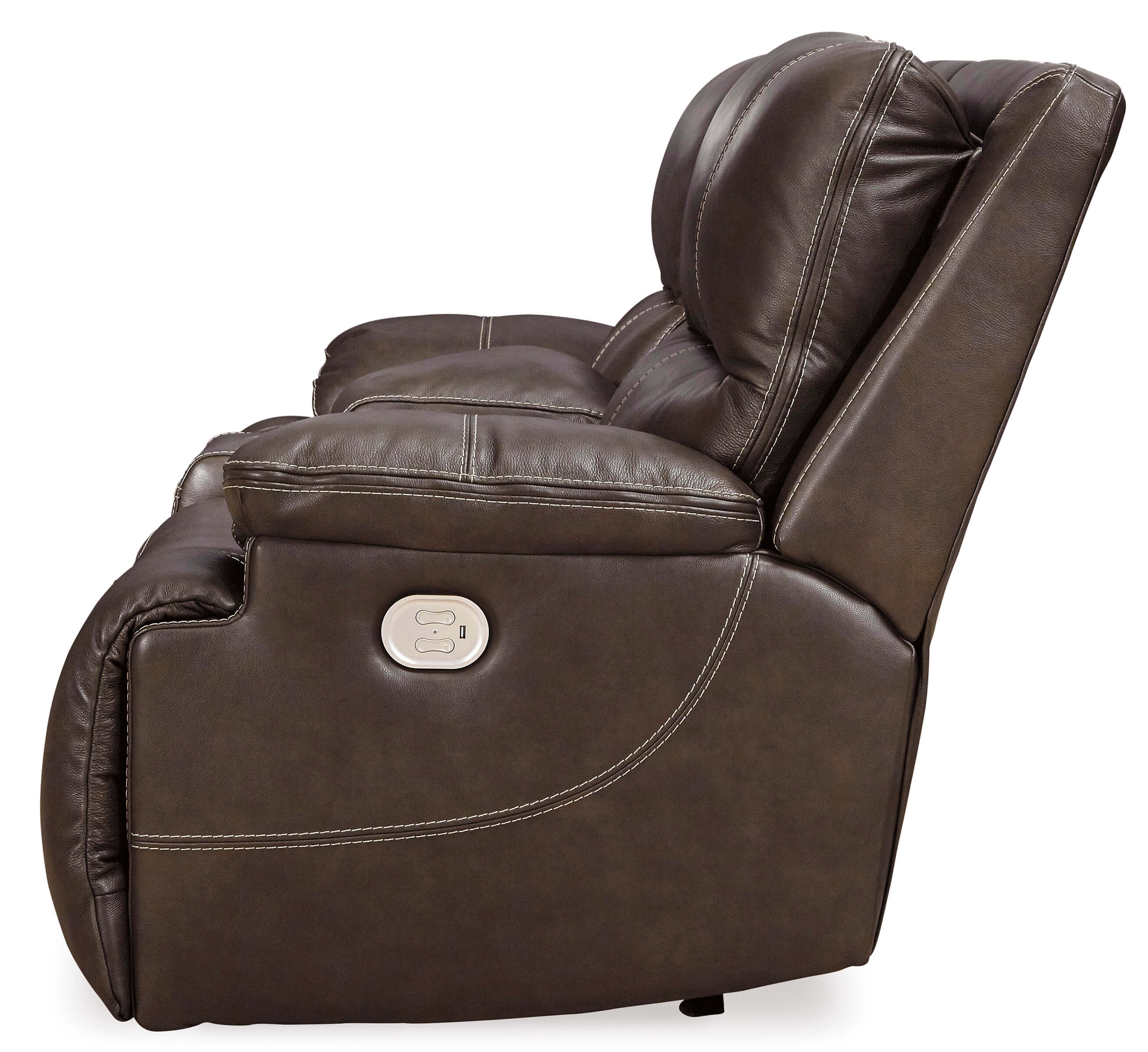 Ricmen Leather Power Reclining Loveseat w/Console