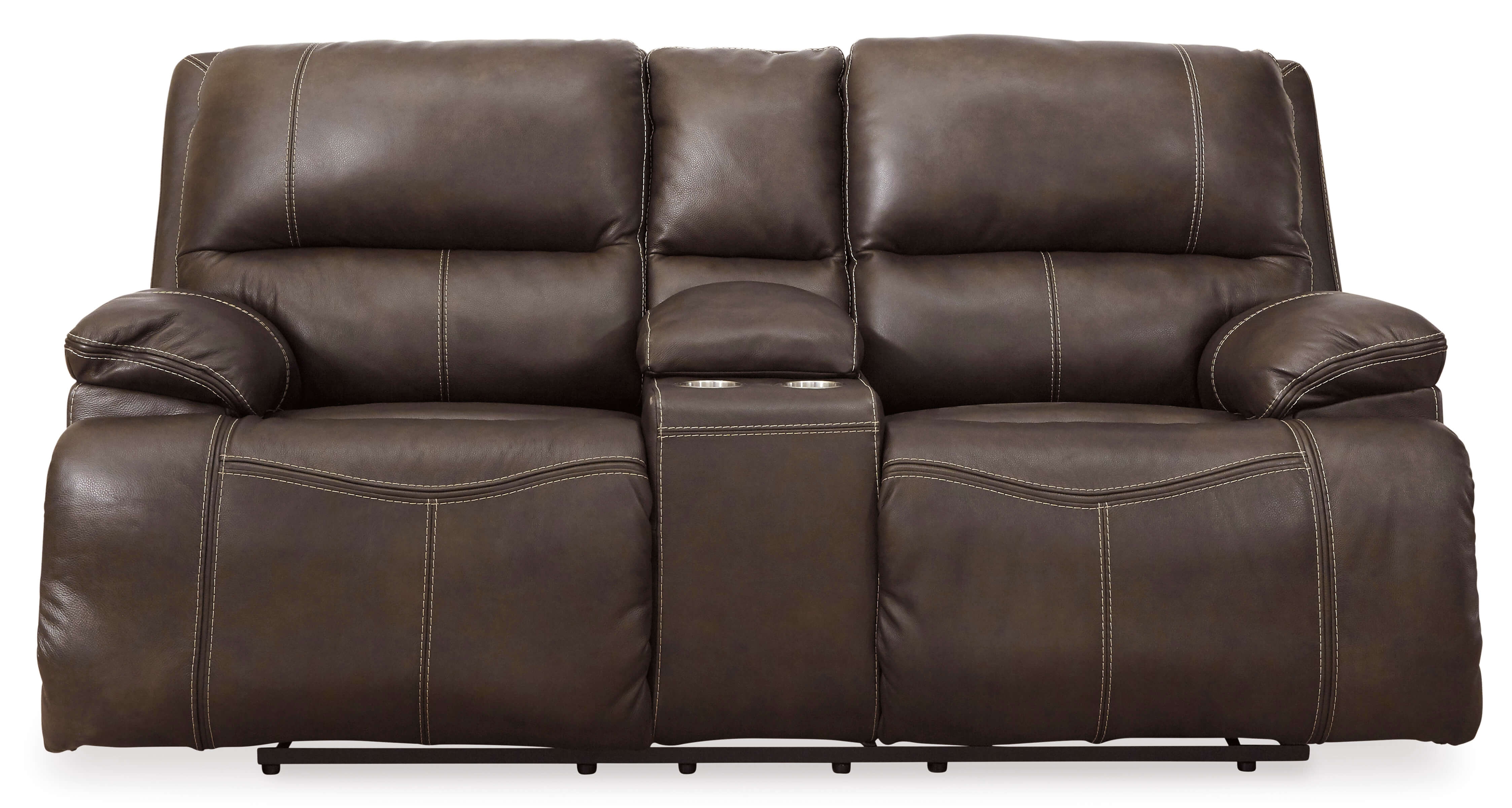 Ricmen Leather Power Reclining Loveseat w/Console