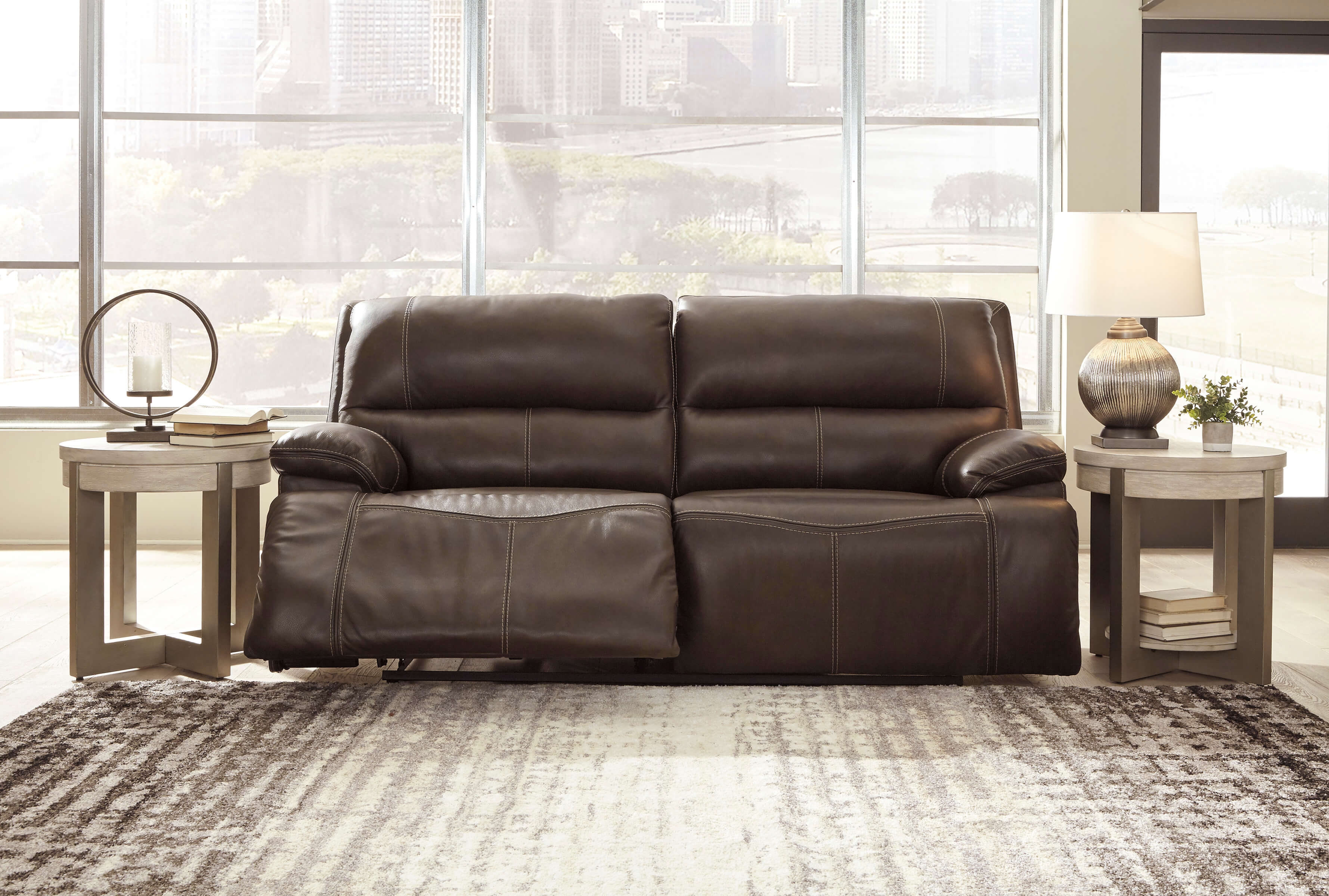 Ricmen Leather Power Reclining Sofa
