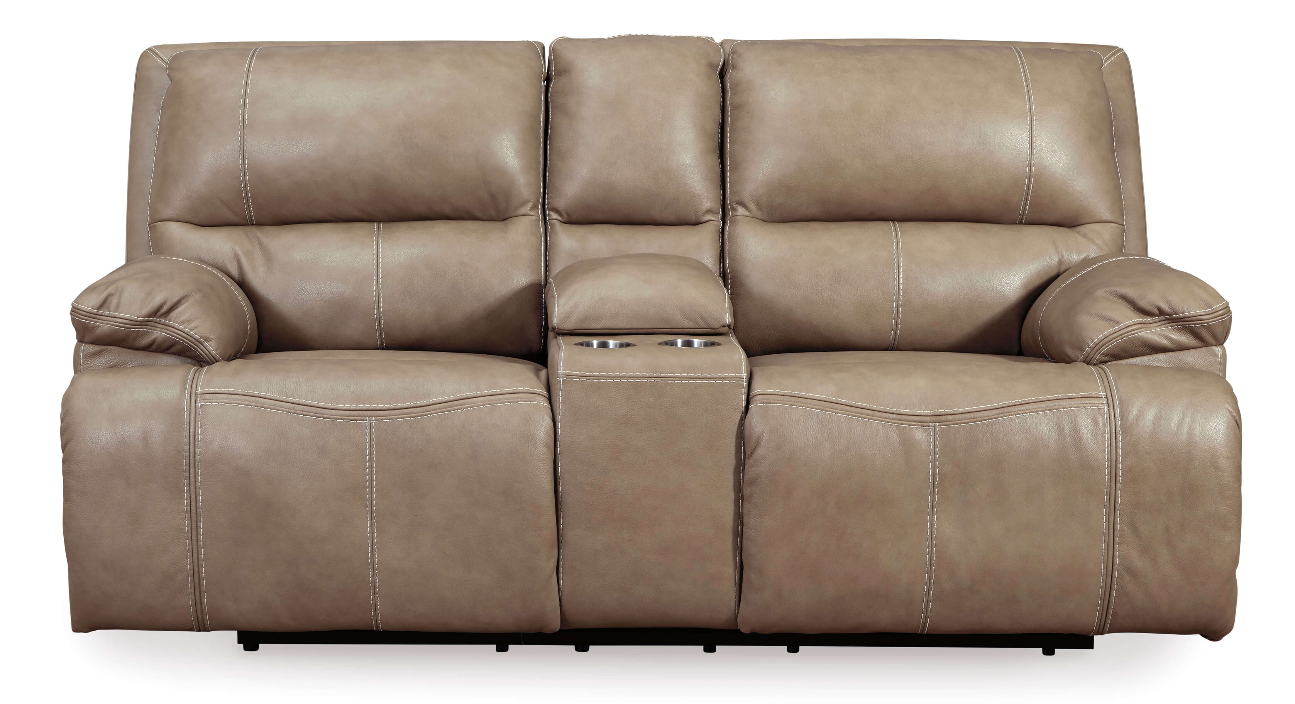 Ricmen Leather Power Reclining Loveseat w/Console