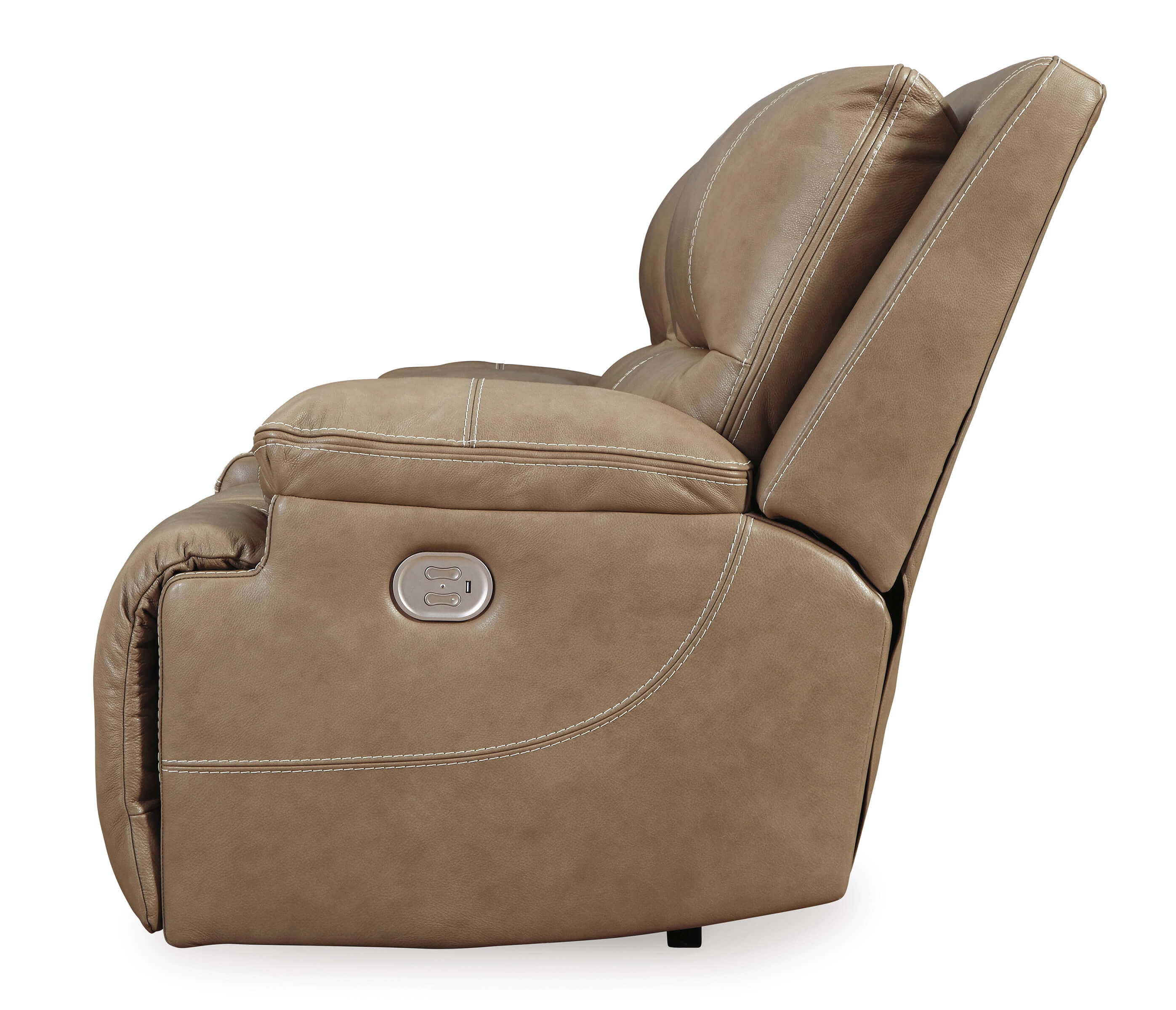 Ricmen Leather Power Reclining Loveseat w/Console
