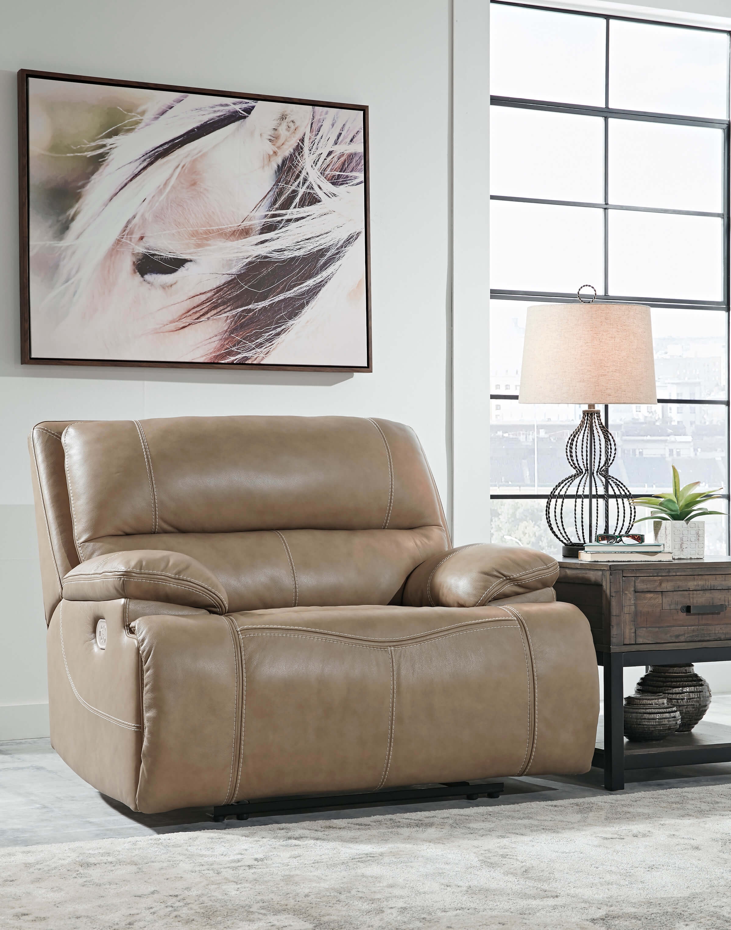Ricmen Leather Power Reclining Living Room Set