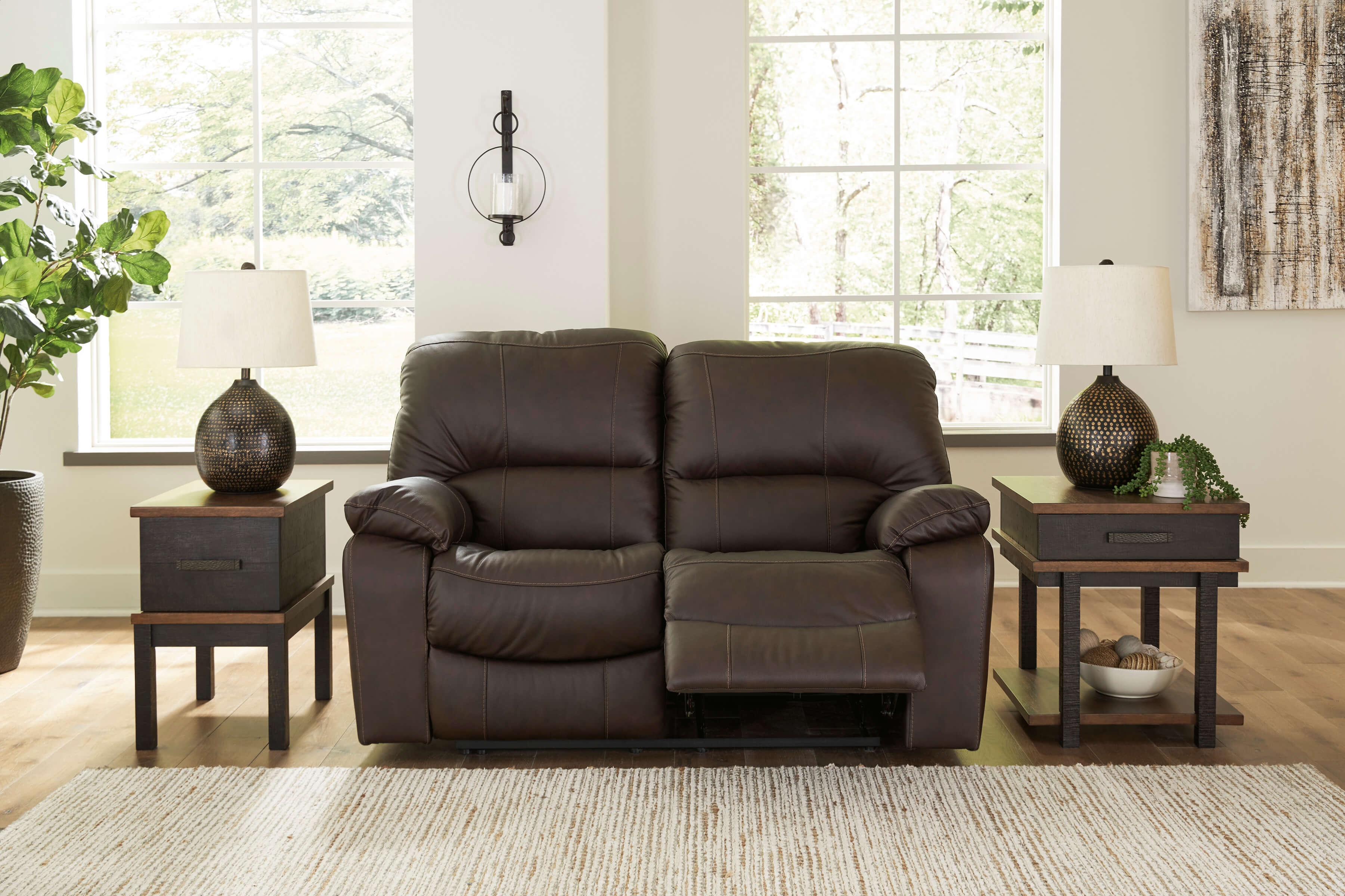 Leesworth Leather Power Reclining Loveseat