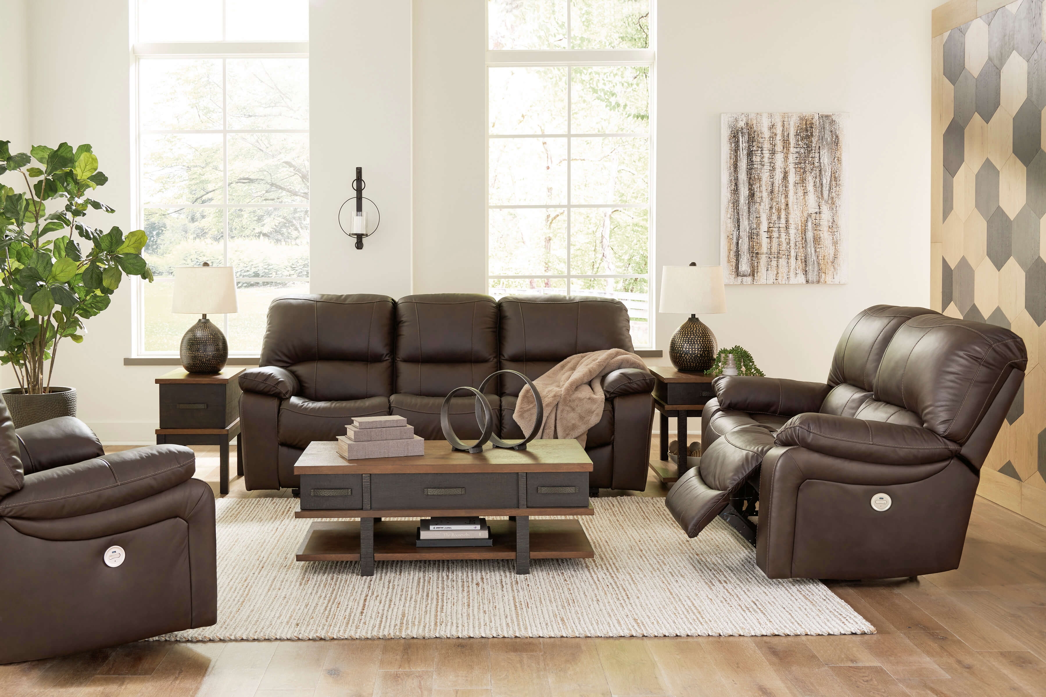 leesworth power leather reclining sofa