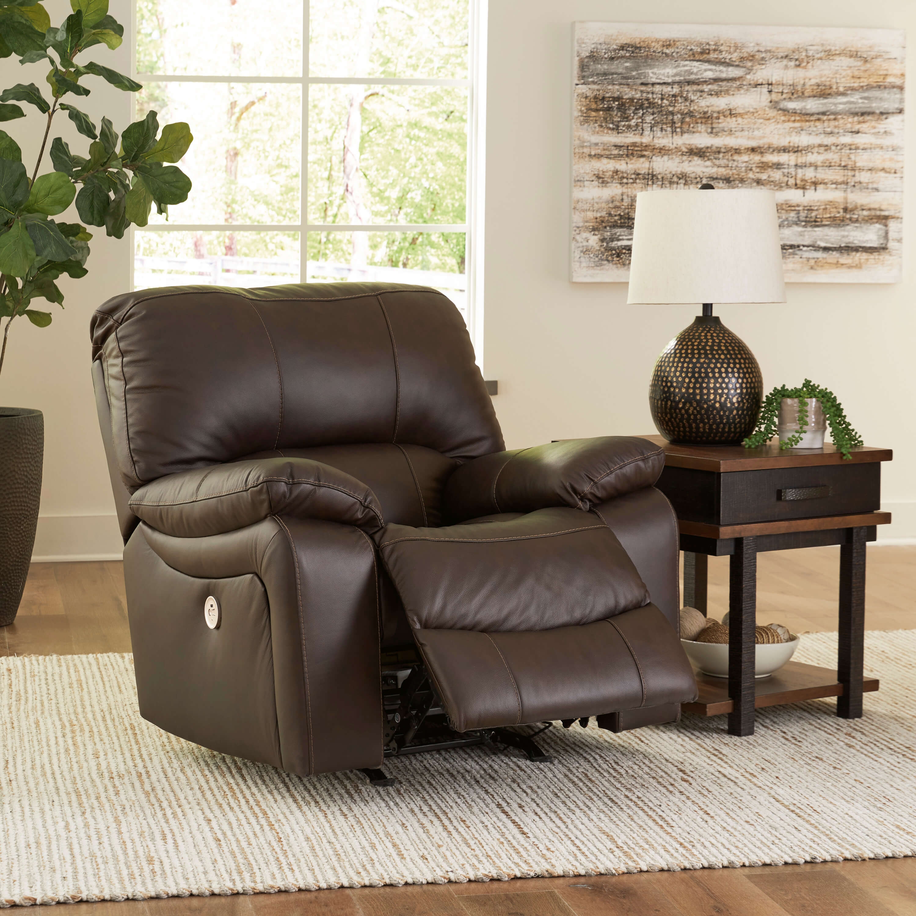 Leesworth Dark brown Power Reclining Chair by Ashley Furniture