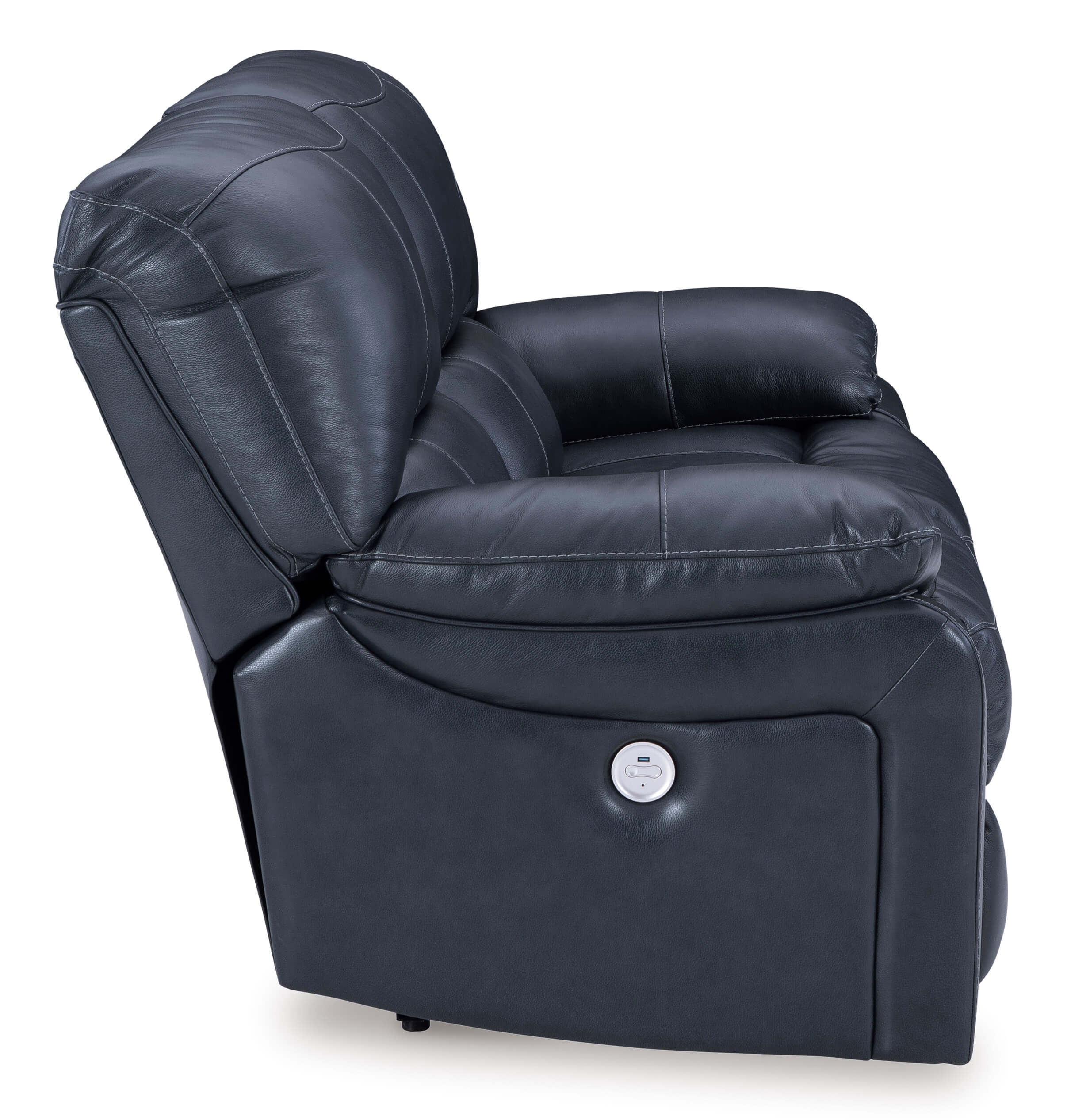 Ashley Leesworth Ocean Leather Loveseat Side