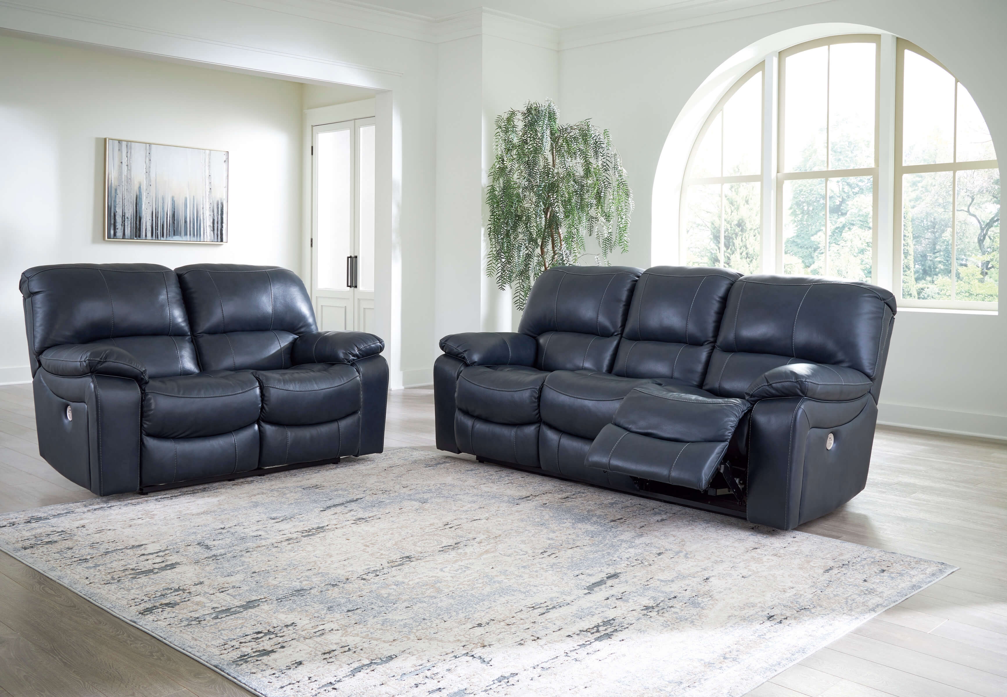 leesworth power leather reclining sofa
